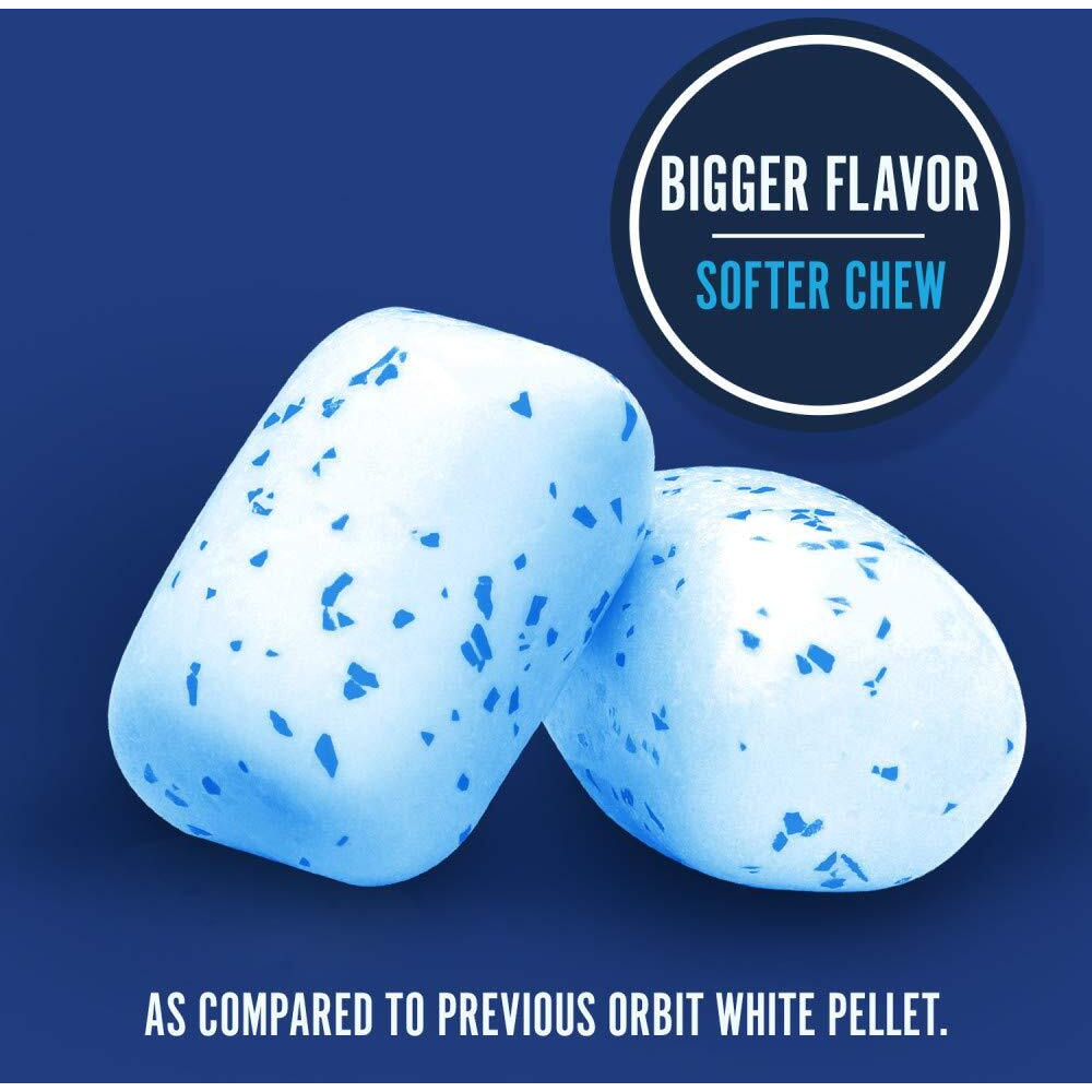 Orbit Gum White Peppermint Sugar Free Chewing Gum Bulk Pack, 40 Piece Bottle (Pack Of 4)