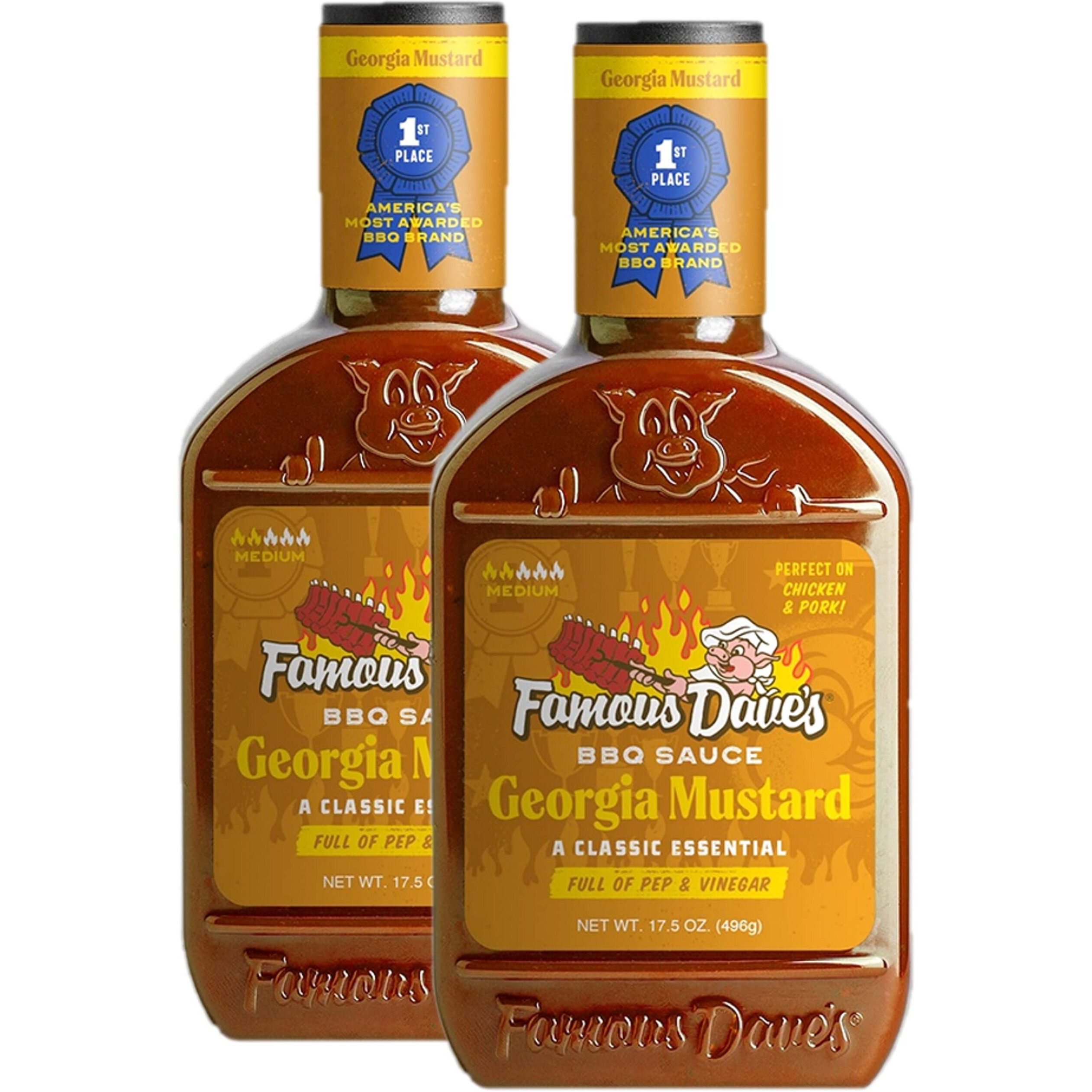 Famous Dave's - 2 Pck, Georgia Mustard Bbq Sauce (32 Oz.)