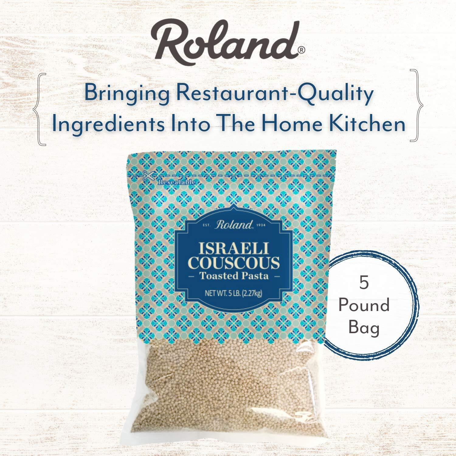 Roland Foods Toasted Israeli Couscous Pasta, Specialty Imported Food, 5-Pound Bag