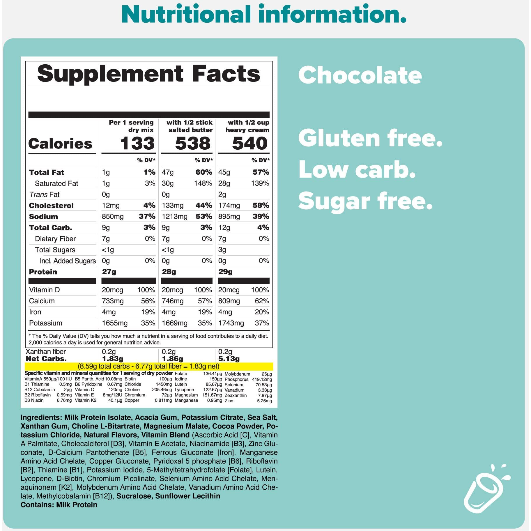 Keto Chow Chocolate | Keto Meal Replacement Shake Powder | Nutritionally Complete Keto Food | Low Carb Keto Meals | Delicious Easy Meal Substitute Drink | Protein Rich You Choose The Fat| 21 Meal Bulk Pack