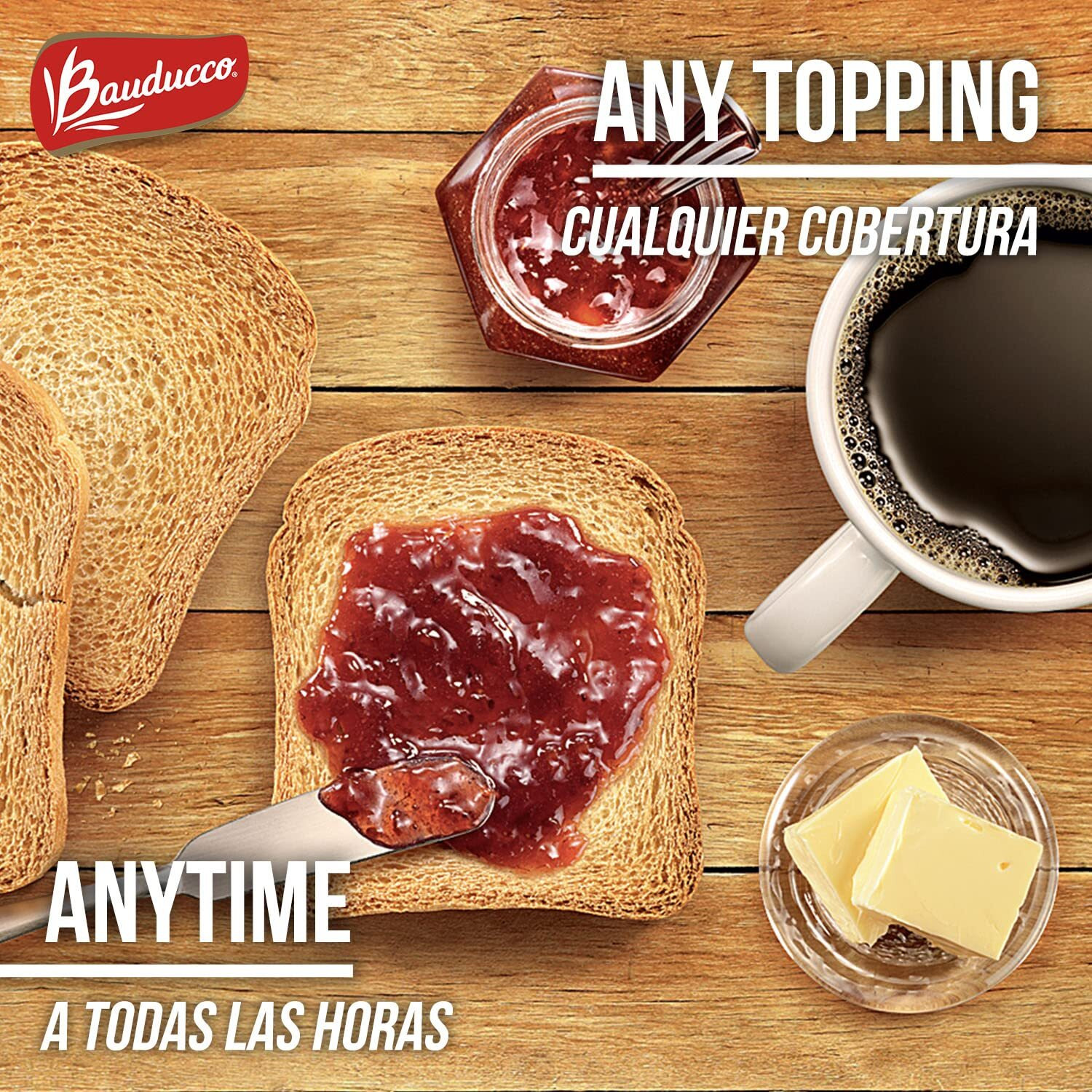 Bauducco Toast - Delicious, Light & Crispy Toasted Bread - Original & Whole Wheat - Ready-To-Eat Breakfast Toast & Sandwich Bread - No Artificial Flavors - 30 Oz (Pack Of 6)