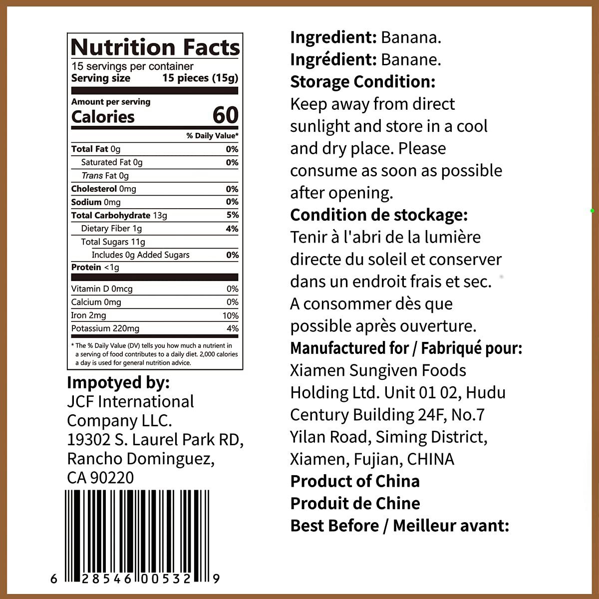 Onetang Freeze-Dried Fruit Banana Chips, 10 Pack Single-Serve Pack, Non Gmo, Kosher, No Add Sugar, Gluten Free, Vegan, Healthy Snack 0.52 Ounce
