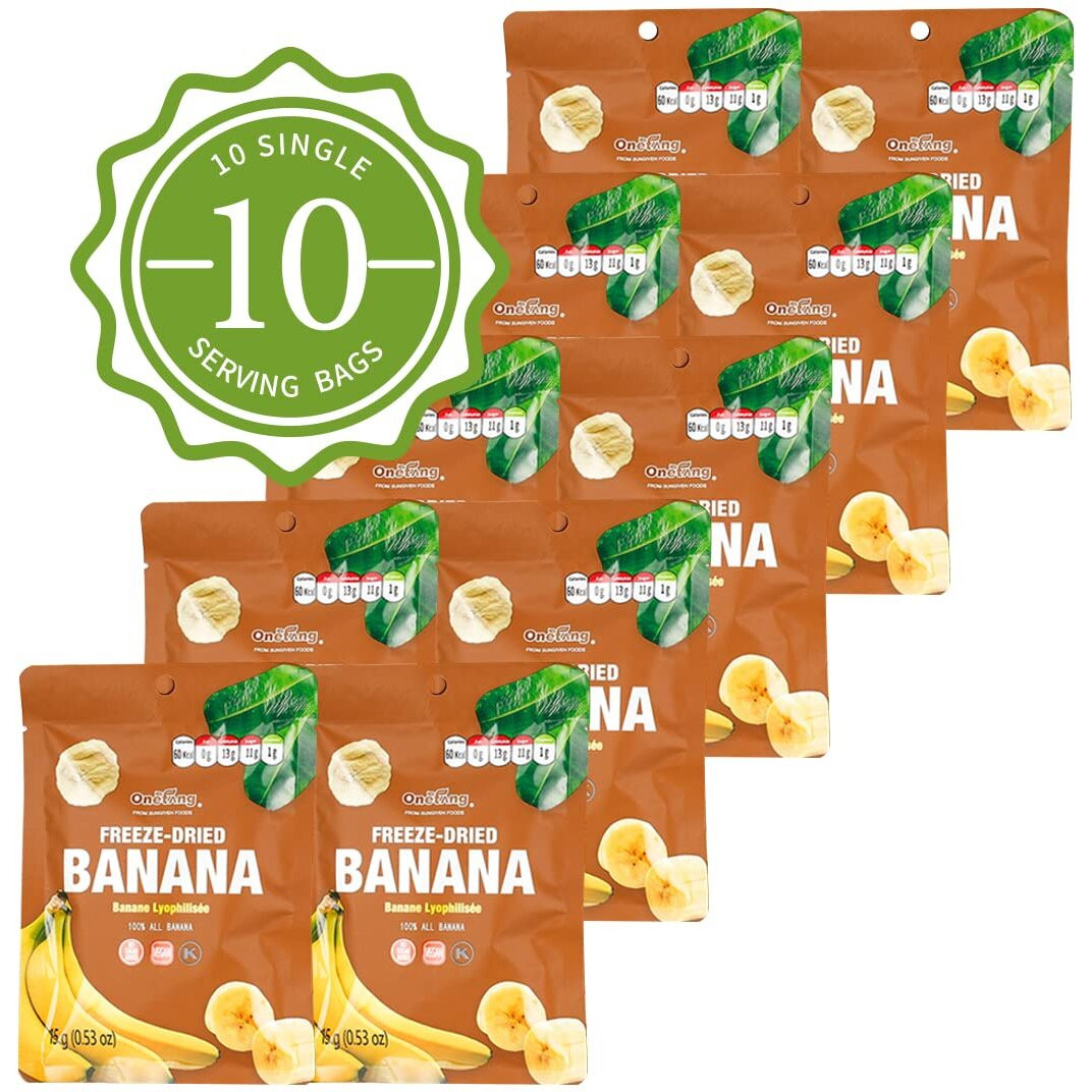 Onetang Freeze-Dried Fruit Banana Chips, 10 Pack Single-Serve Pack, Non Gmo, Kosher, No Add Sugar, Gluten Free, Vegan, Healthy Snack 0.52 Ounce