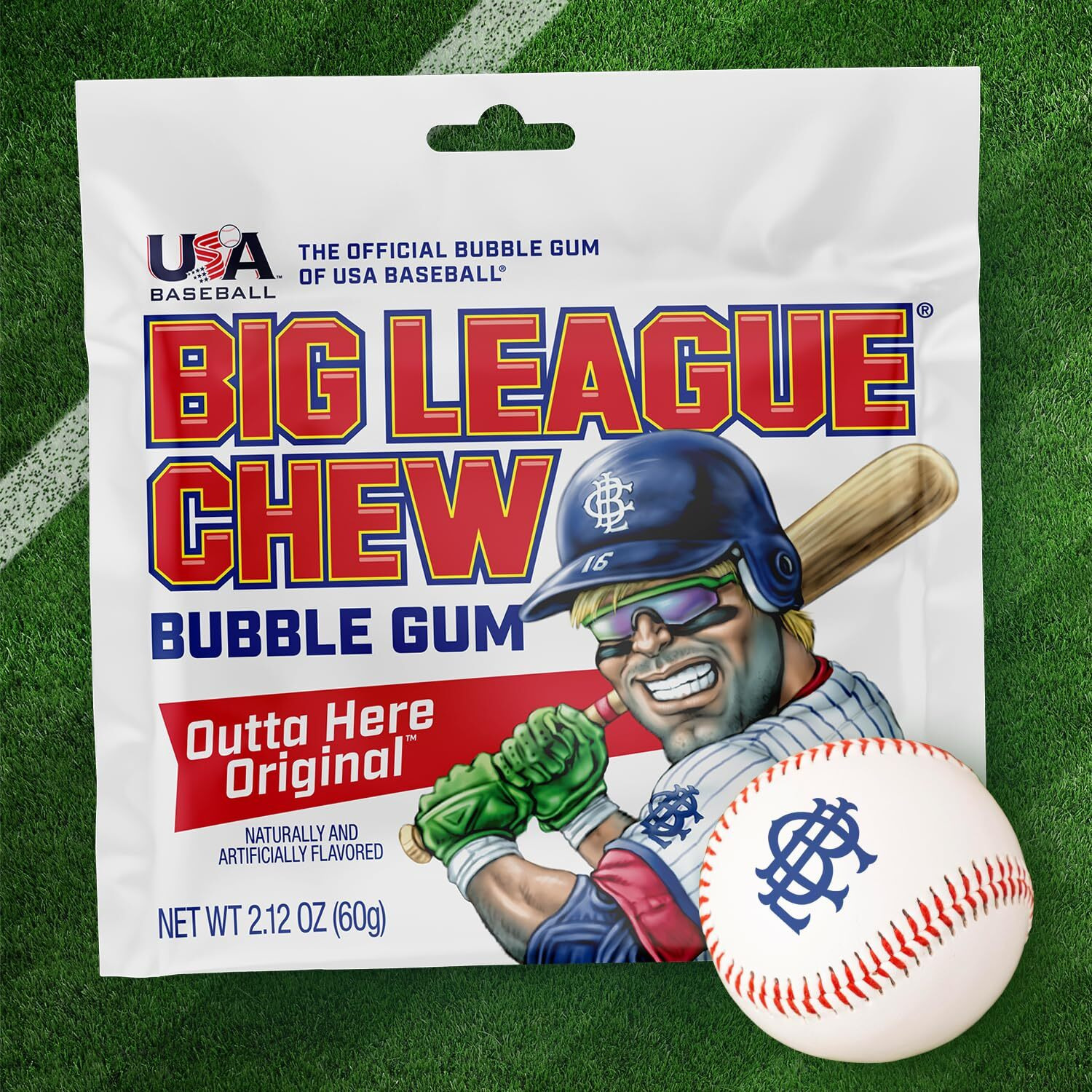 The Official Big League Chew Original Bubble Gum + Tray (12 Packs)
