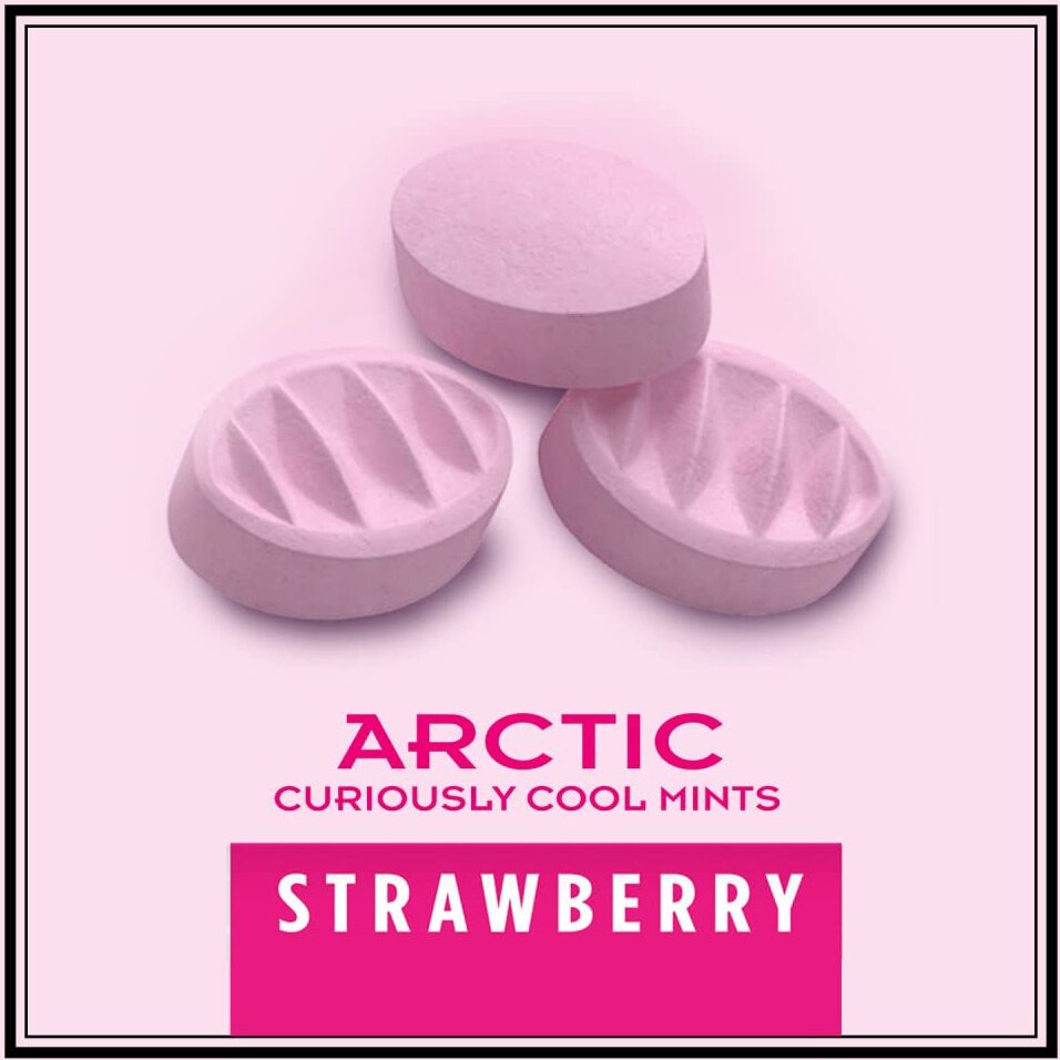 Altoids Arctic Strawberry Breath Mints Hard Candy Bulk, 1.2 Oz Tin (Pack Of 8)