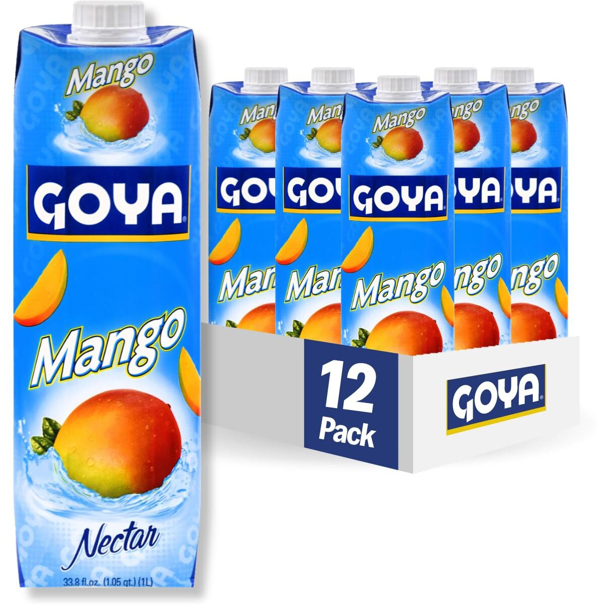 Goya Foods Mango Nectar, 33.8 Fl Oz (Pack Of 12)