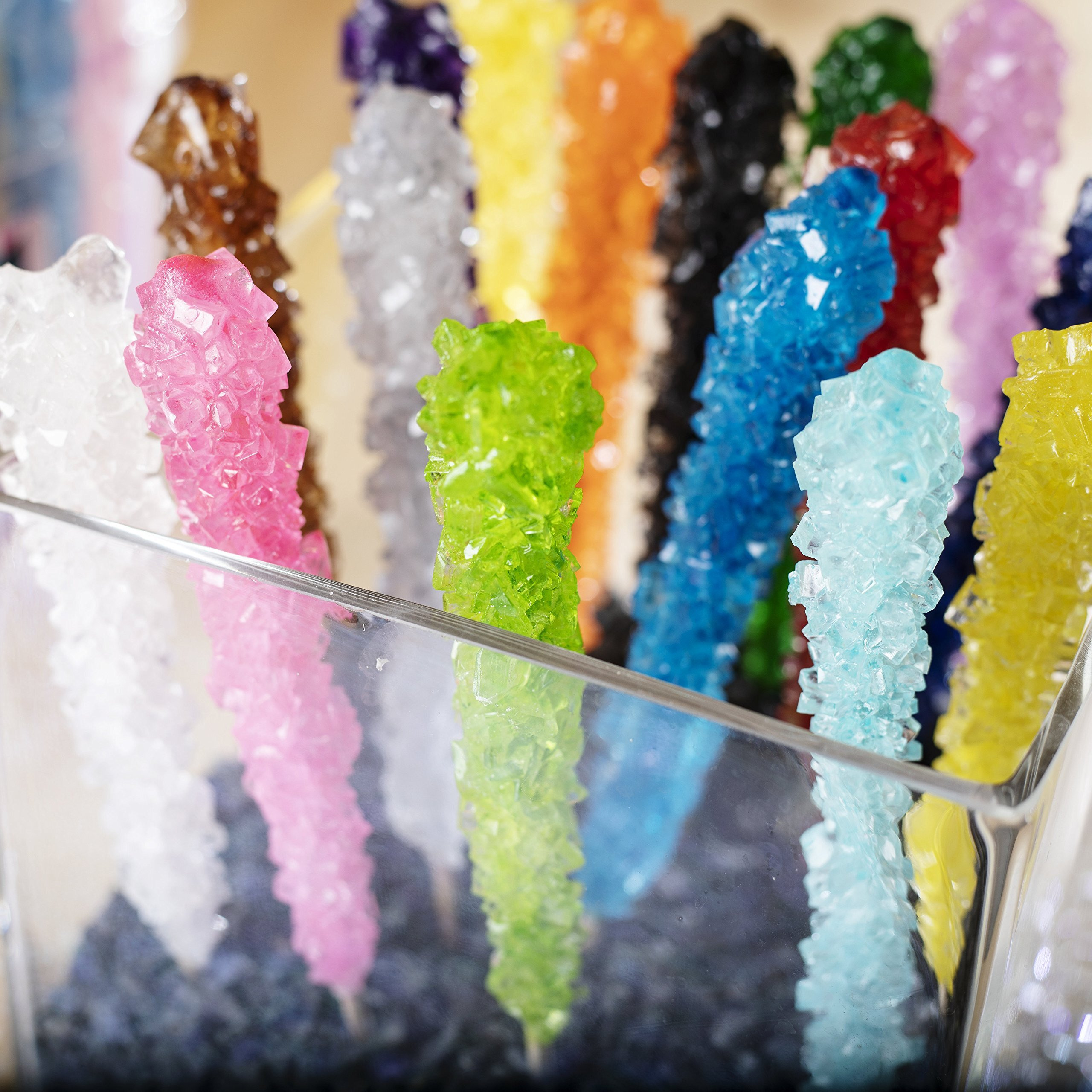 36 Extra Large Assorted Rock Candy Sticks Espeez - Candy Party Favors - For Birthdays, Weddings, Receptions, Bridal, Baby Showers - Rock Candy Bulk