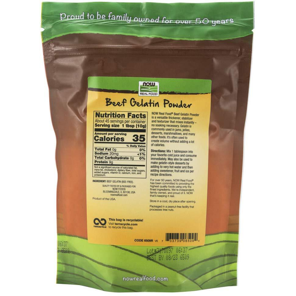 Now Foods, Beef Gelatin Powder, Natural Thickening Agent, Source Of Protein, 1-Pound (Packaging May Vary)