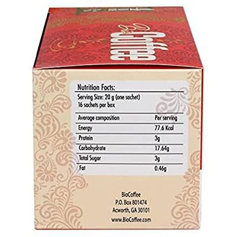 Bio Coffee- First Organic Instant Non-Dairy Alkaline Coffee (1 Box)