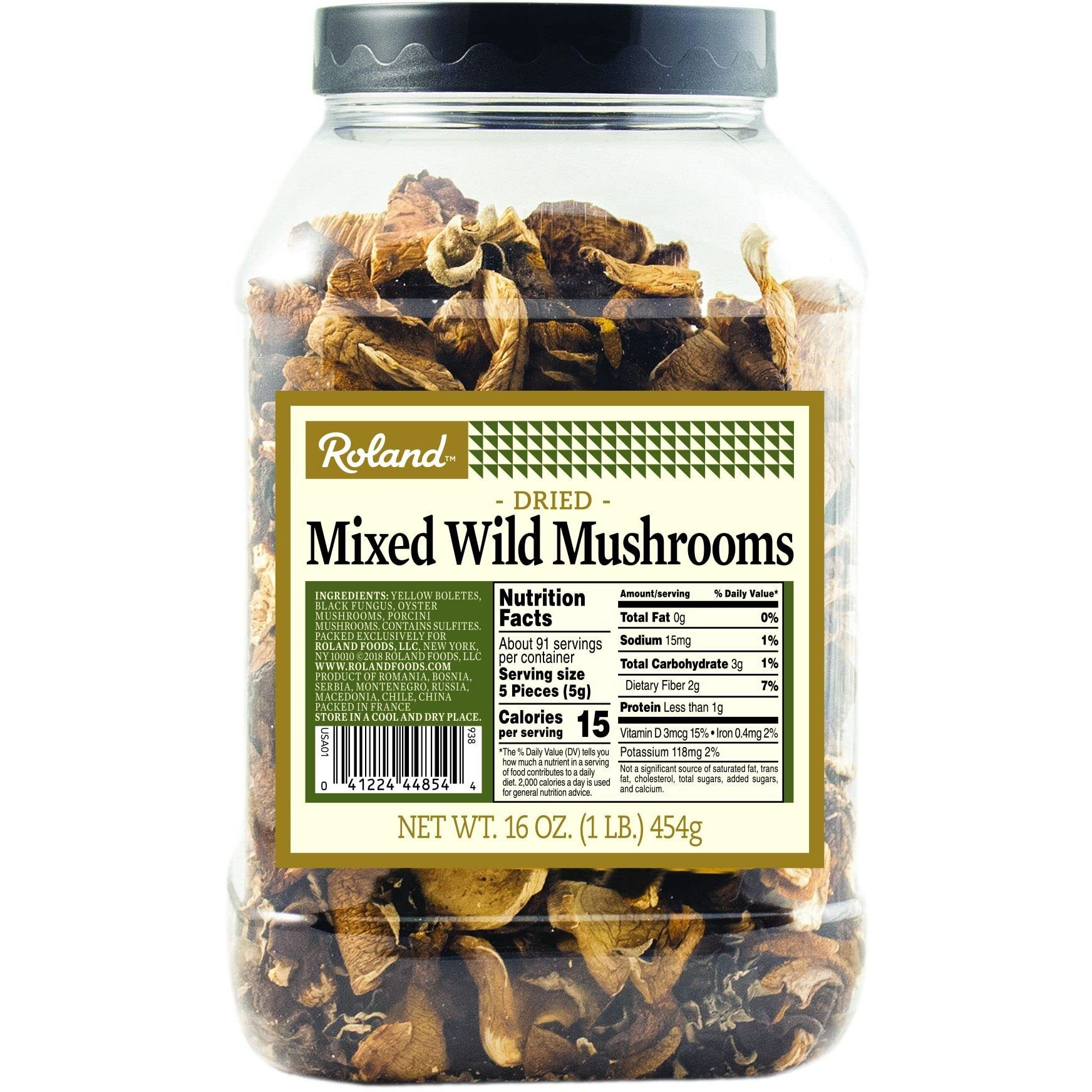 Roland Foods Dried Mixed Wild Mushrooms Specialty Imported Food ,16 Ounce (Pack Of 1)