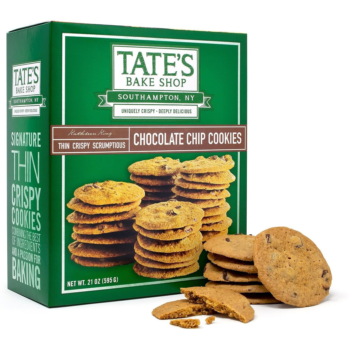 Tate's Bake Shop Thin Crispy Scrumptious Chocolate Chip Cookie Box, 21 Ounce
