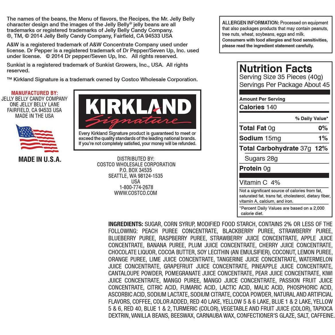 Kirkland Signature 49 Flavors Of The Original Gourmet Jelly Bean, 64 Oz