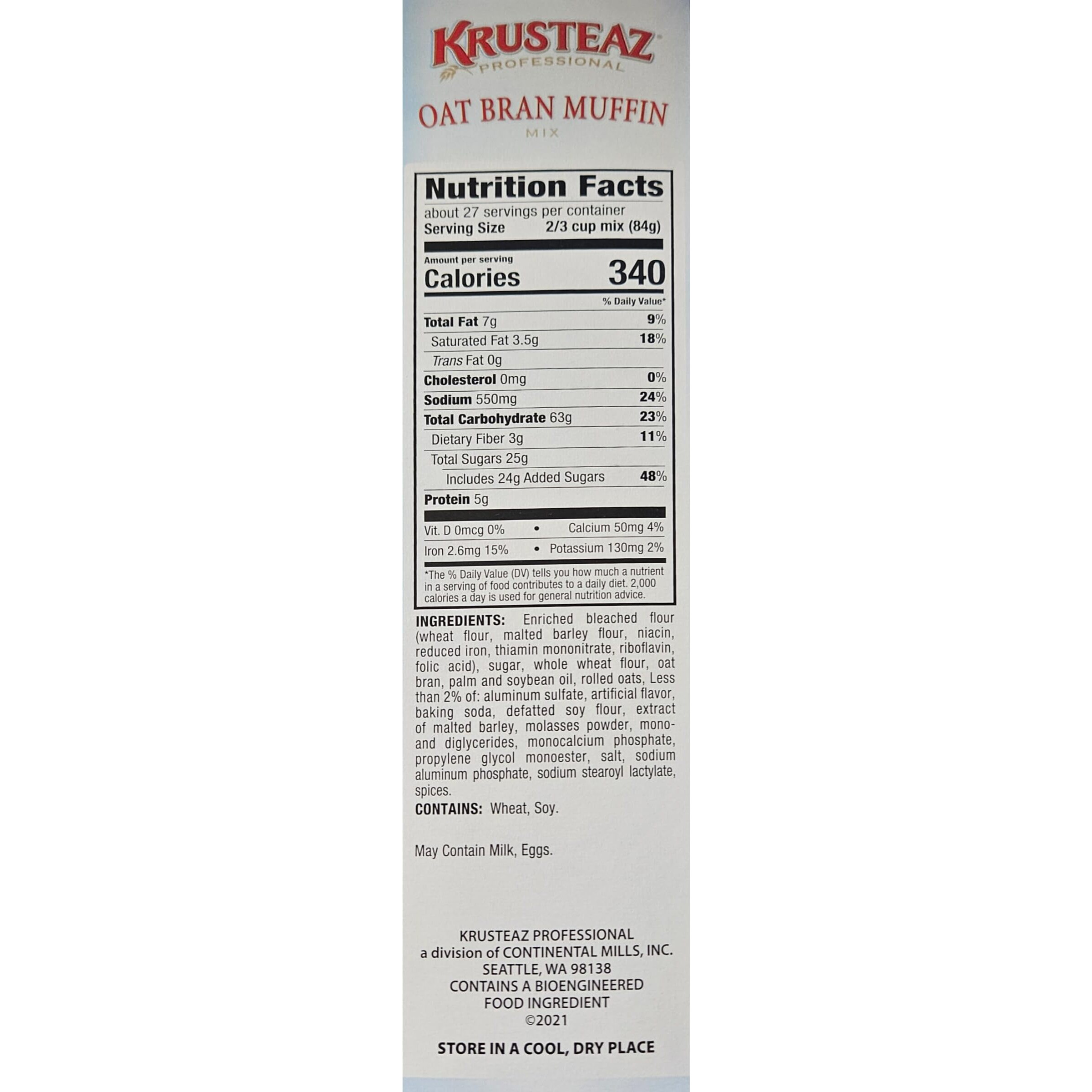 Krusteaz Muffin Mix - Oat Bran, 5-Pounds