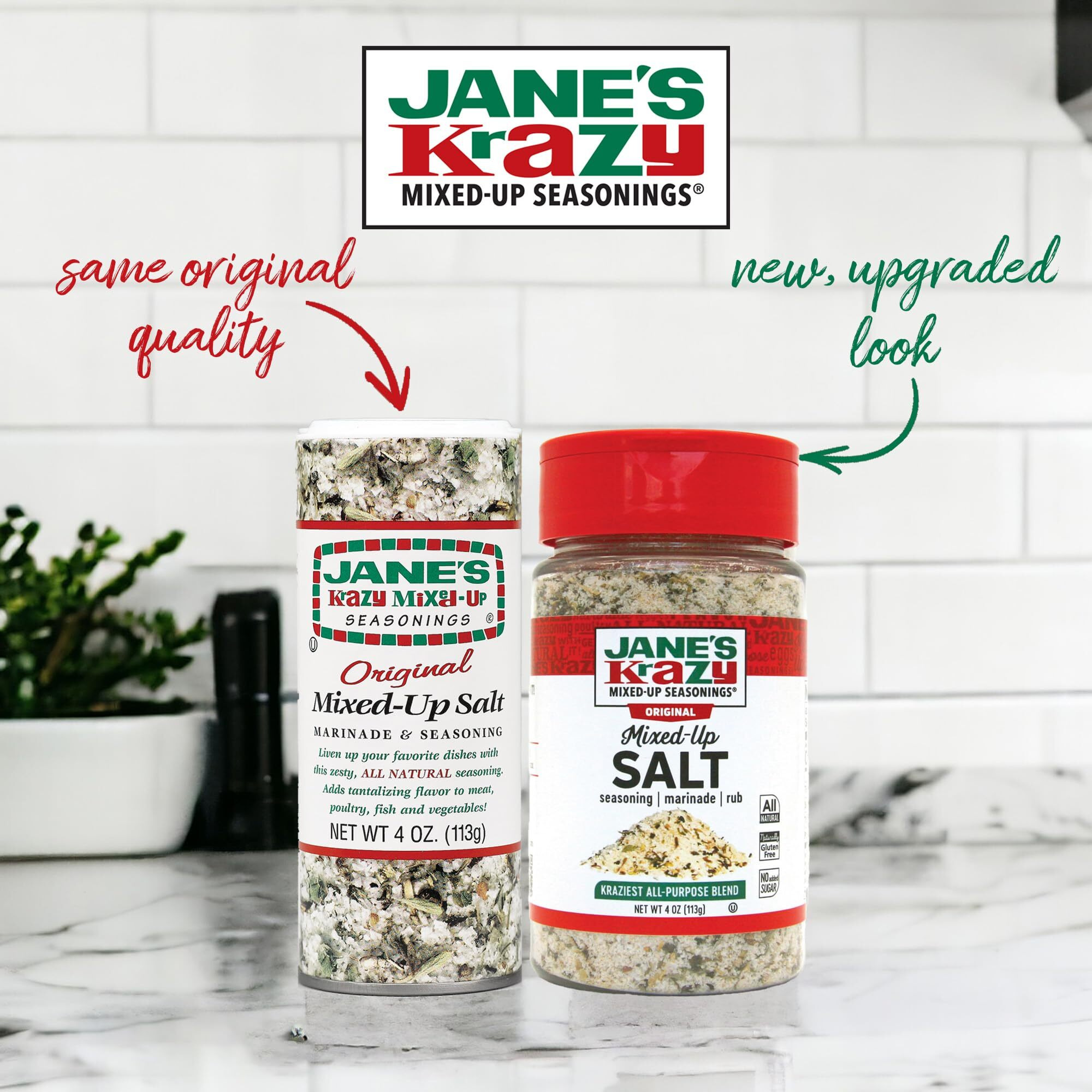 Jane's Krazy Mixed Up Seasonings Variety Pack Of 3 - Mixed-Up Salt Pepper And Garlic