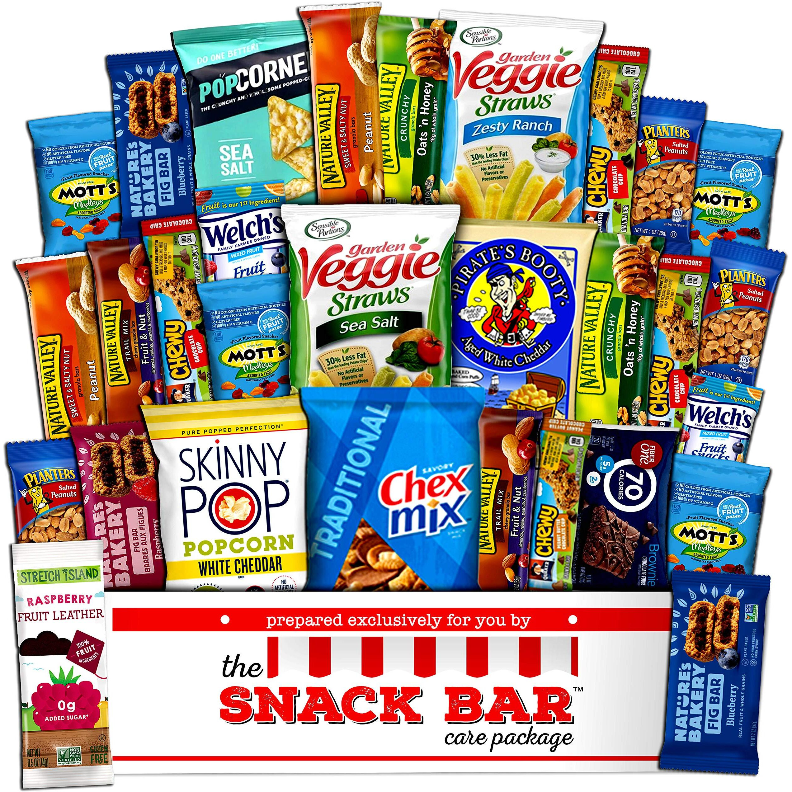 Healthy Snack Care Package (30 Count) A Gift Crave Box With A Variety Of Healthy Snack Choices - Great For Office, College Military, Work, Students Holiday Gifts.
