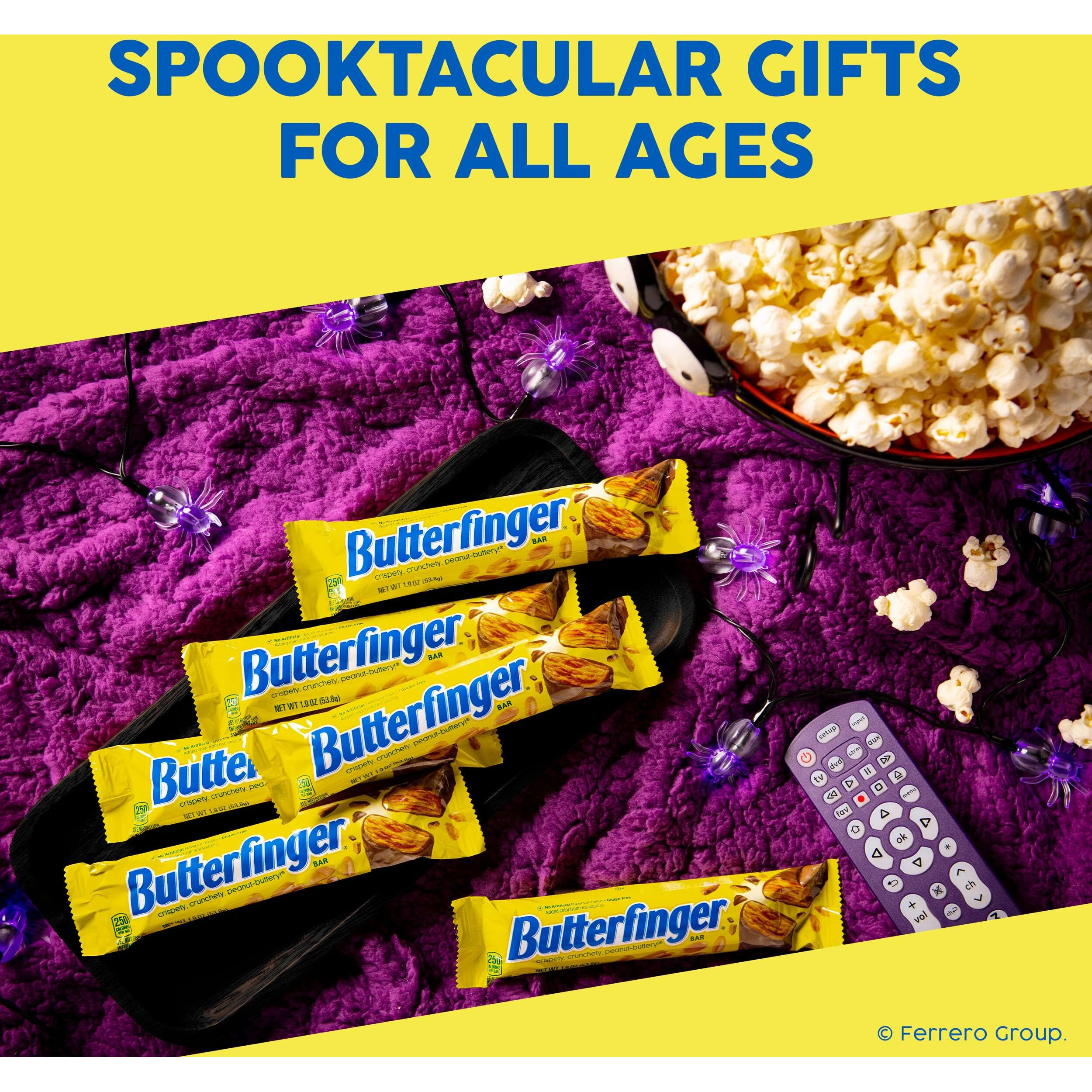 Butterfinger, Bulk 36 Count, Chocolatey, Peanut-Buttery, Full Size Individually Wrapped Candy Bars, Halloween Candy, 1.9 Oz Each