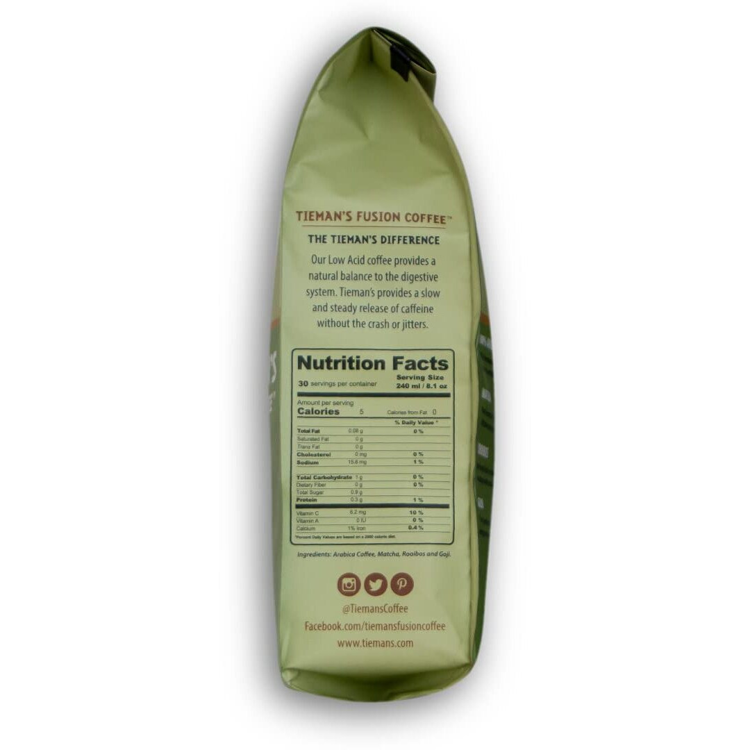 Tieman's Fusion Coffee, Low Acid Decaf, Ground, 10 Ounce Bag