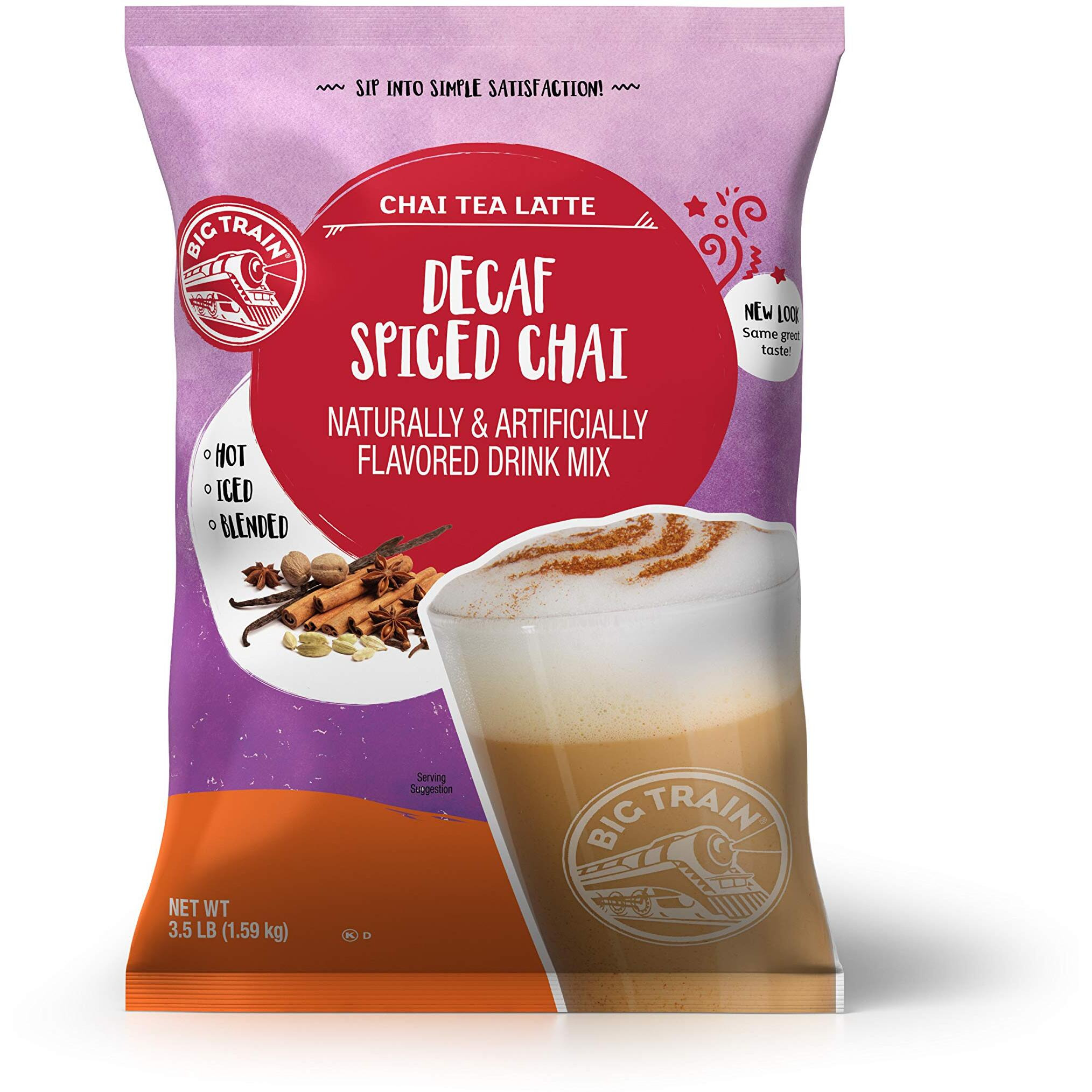 Big Train Decaf Spiced Chai Tea Latte Beverage Mix, 3.5 Pound (Pack Of 1)