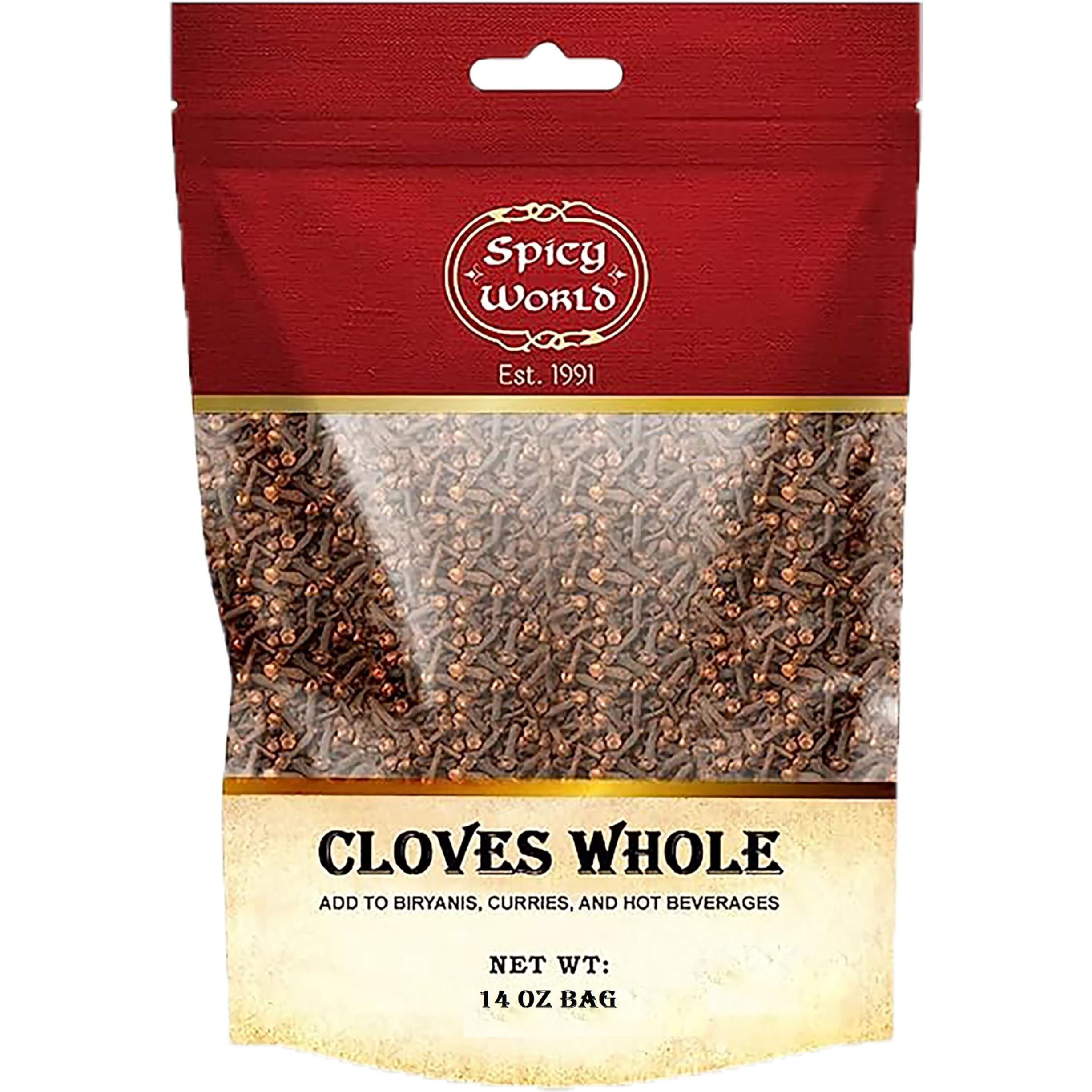 Spicy World Whole Cloves Bulk 14 Oz Bag - Premium Quality - Great For Foods, Clove Tea, Clove Pomander Balls & Potpourri - Aromatic & Richly Flavored Cloves Whole