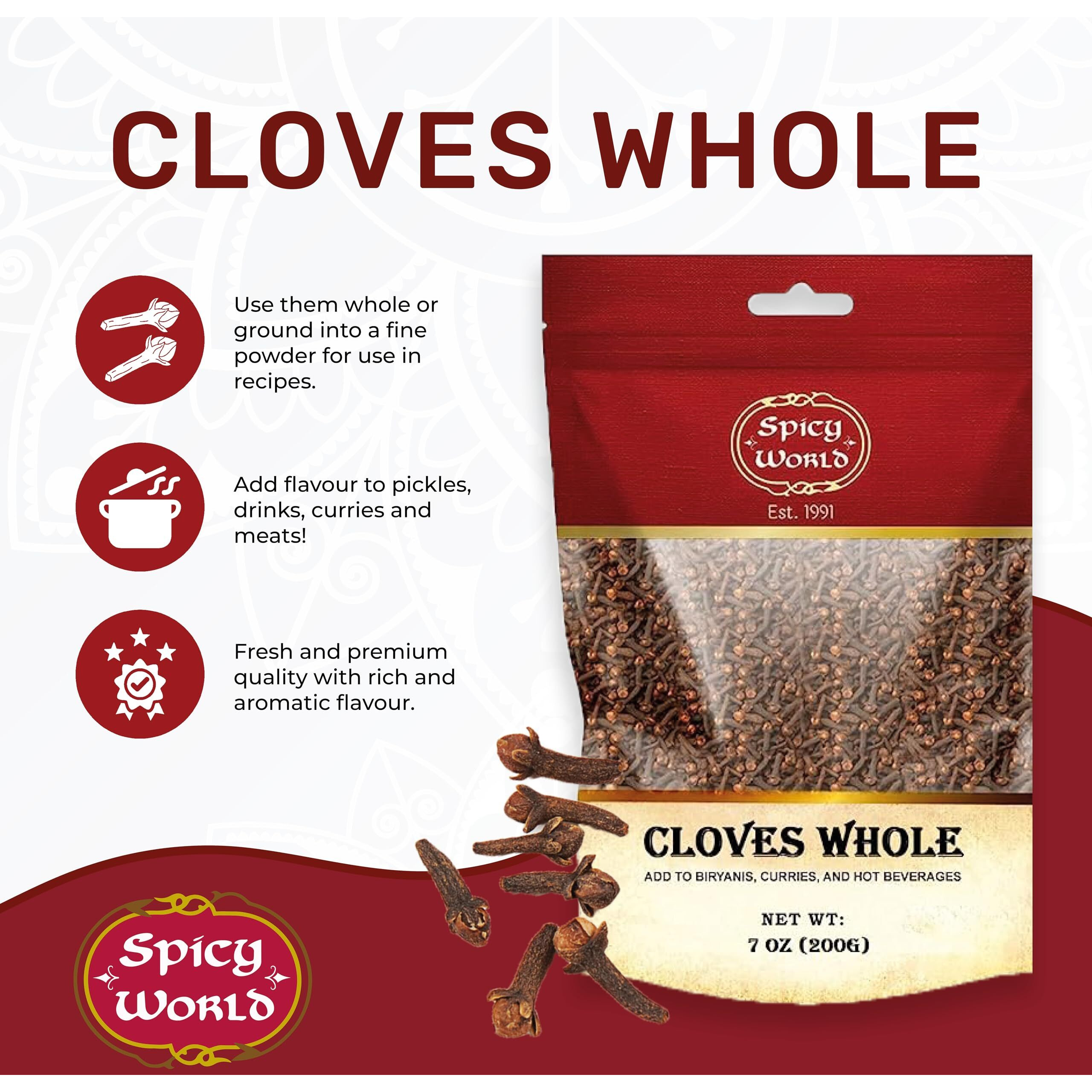 Spicy World Whole Cloves Bulk 14 Oz Bag - Premium Quality - Great For Foods, Clove Tea, Clove Pomander Balls & Potpourri - Aromatic & Richly Flavored Cloves Whole
