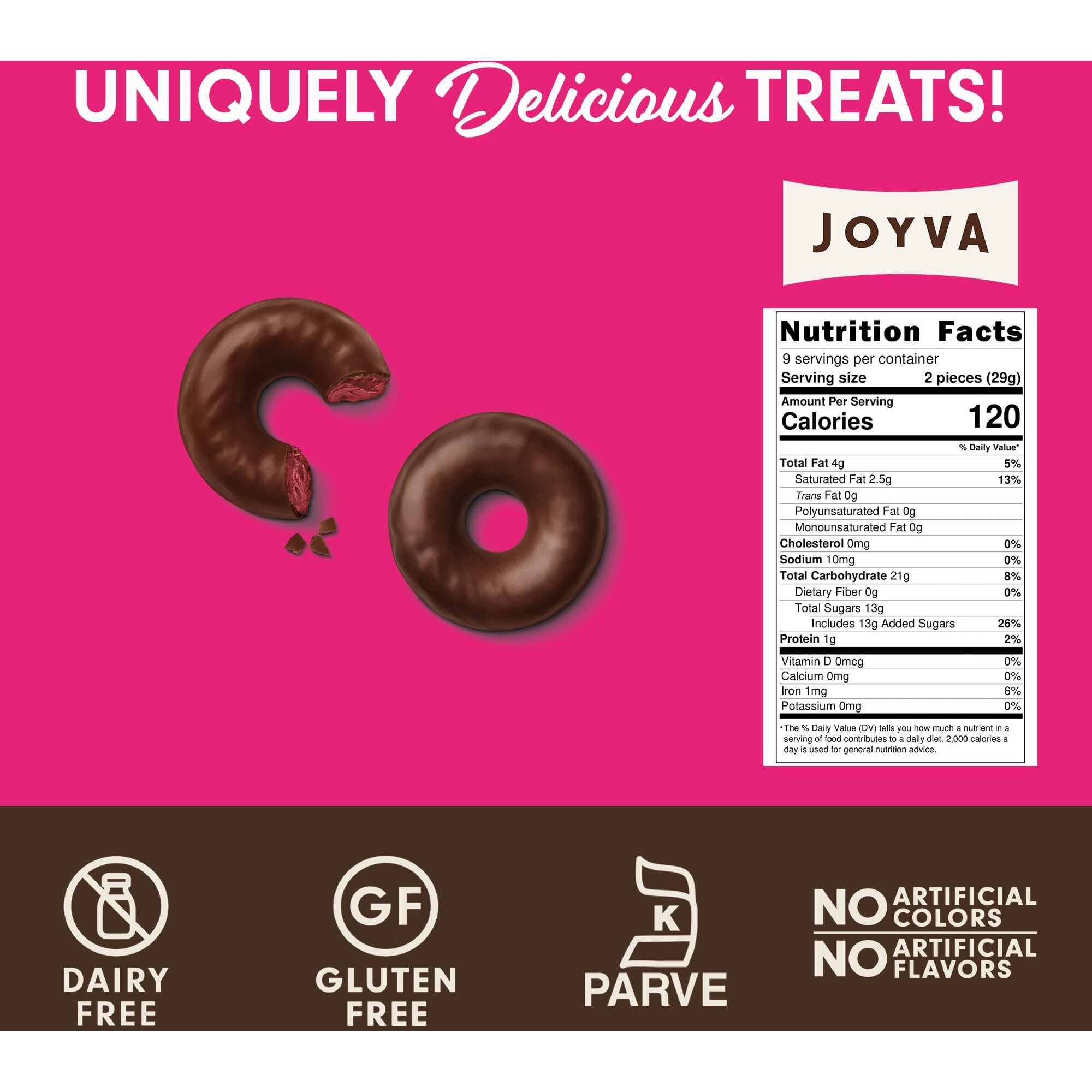 Joyva Jell Rings - The Original Gourmet Chocolate Confection With A Sweet Jelly Filling - Kosher Parve, Vegan, Non-Dairy, No Gluten Treats - Made In Brooklyn - 5-Lb. Bulk Box, Approximately 165 Pieces