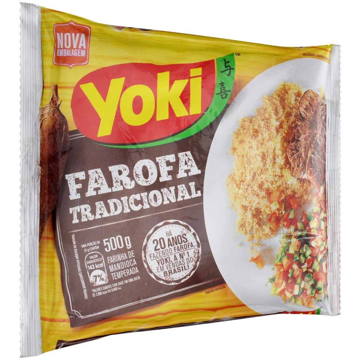 Yoki - Seasoned Cassava Flour - 14 Oz - Farofa De Mandioca Pronta Temperada 400 Grams