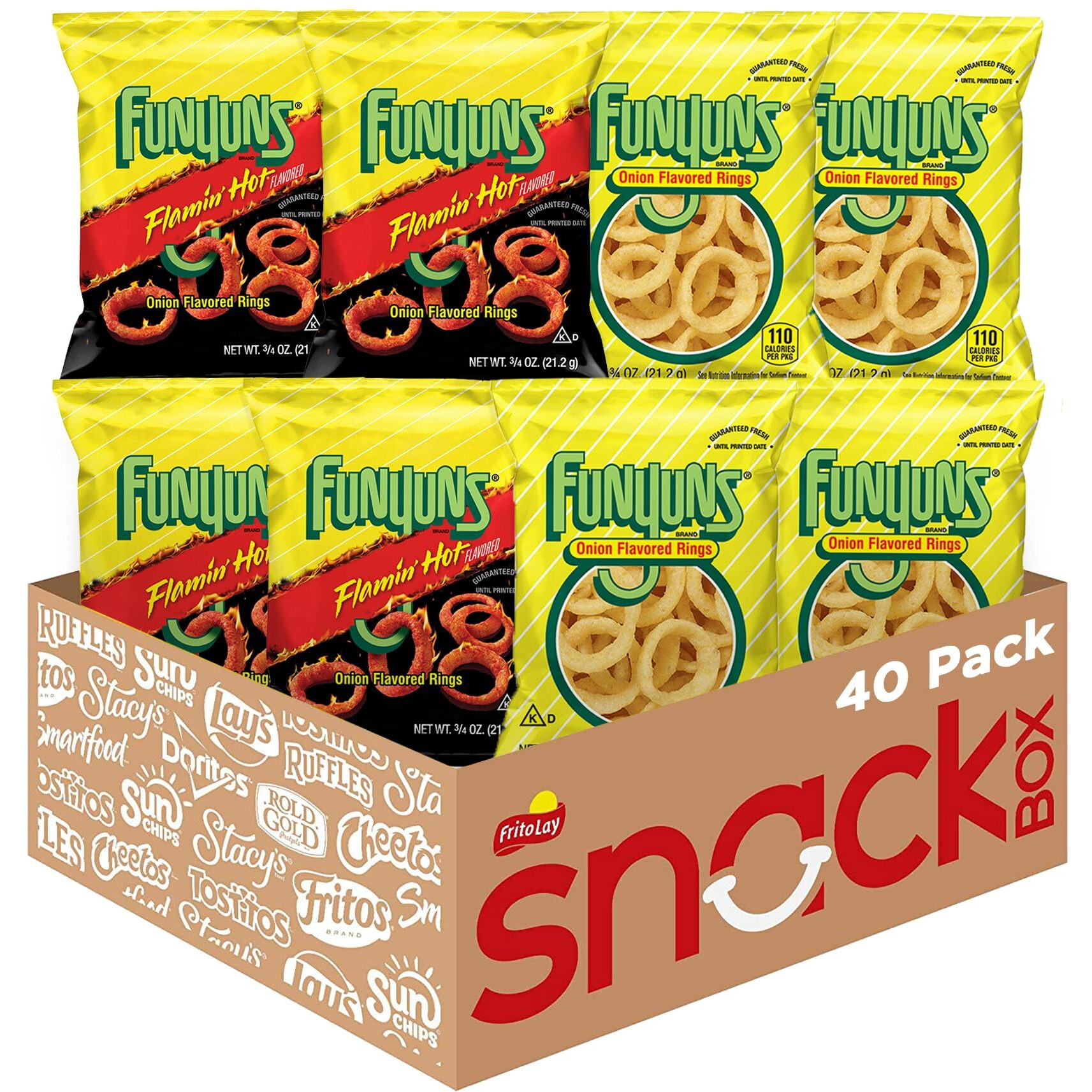 Funyuns Onion Flavored Rings, Variety Pack, 0.75 Ounce (Pack Of 40)