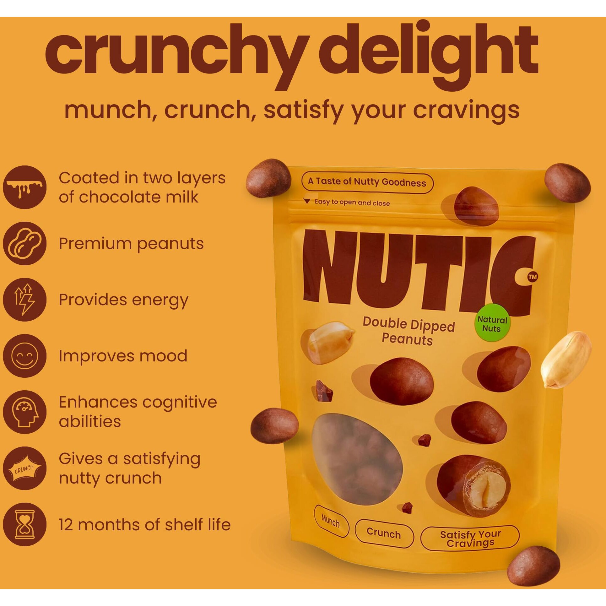 Nutic Double Dipped Milk Chocolate Covered Peanuts - 2Lb, Roasted Crunch, Two Layers Of Milk Chocolate, Melts On Tongue, Ideal For Weddings & Holidays, Sweet Nutty Treat - (Pack Of 1)