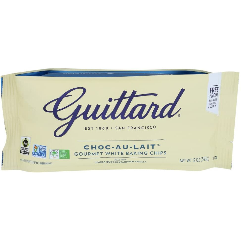 Guittard Baking Au Lait Chip, Vanilla, White Chocolate, 12 Oz