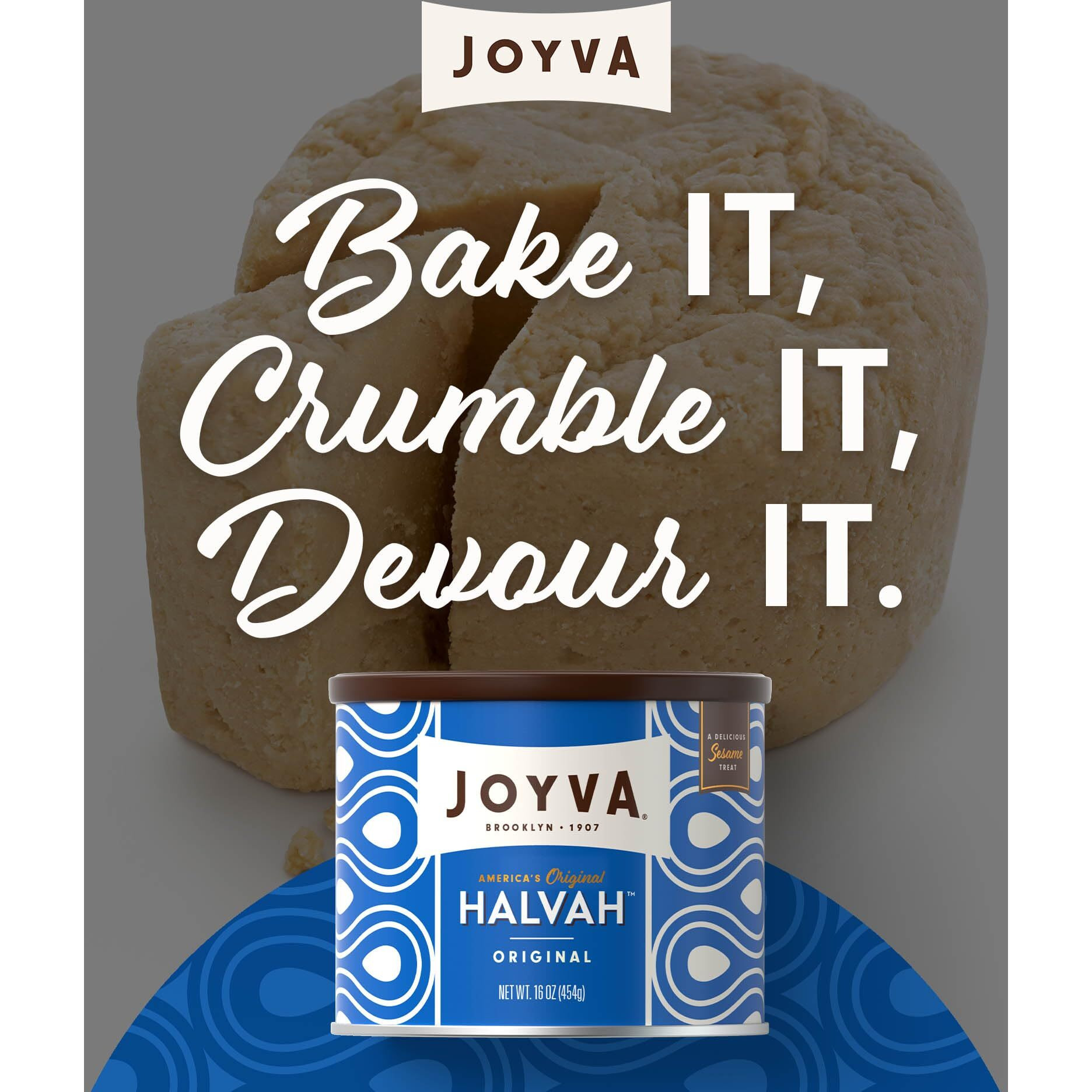 Joyva Halvah - Original, 16Oz Pack Of 1| A Delicious Sesame Treat | Dairy Free, Gluten-Free & Kosher Parve | Handcrafted In Brooklyn