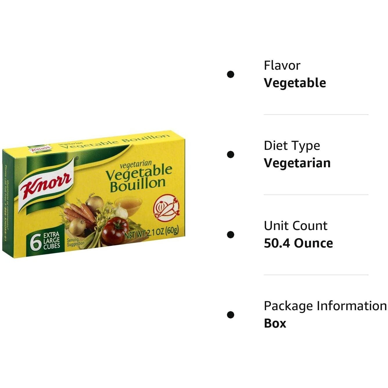 Knorr Vegetarian Vegetable Bouillon, 2.1 Ounce (Pack Of 24)