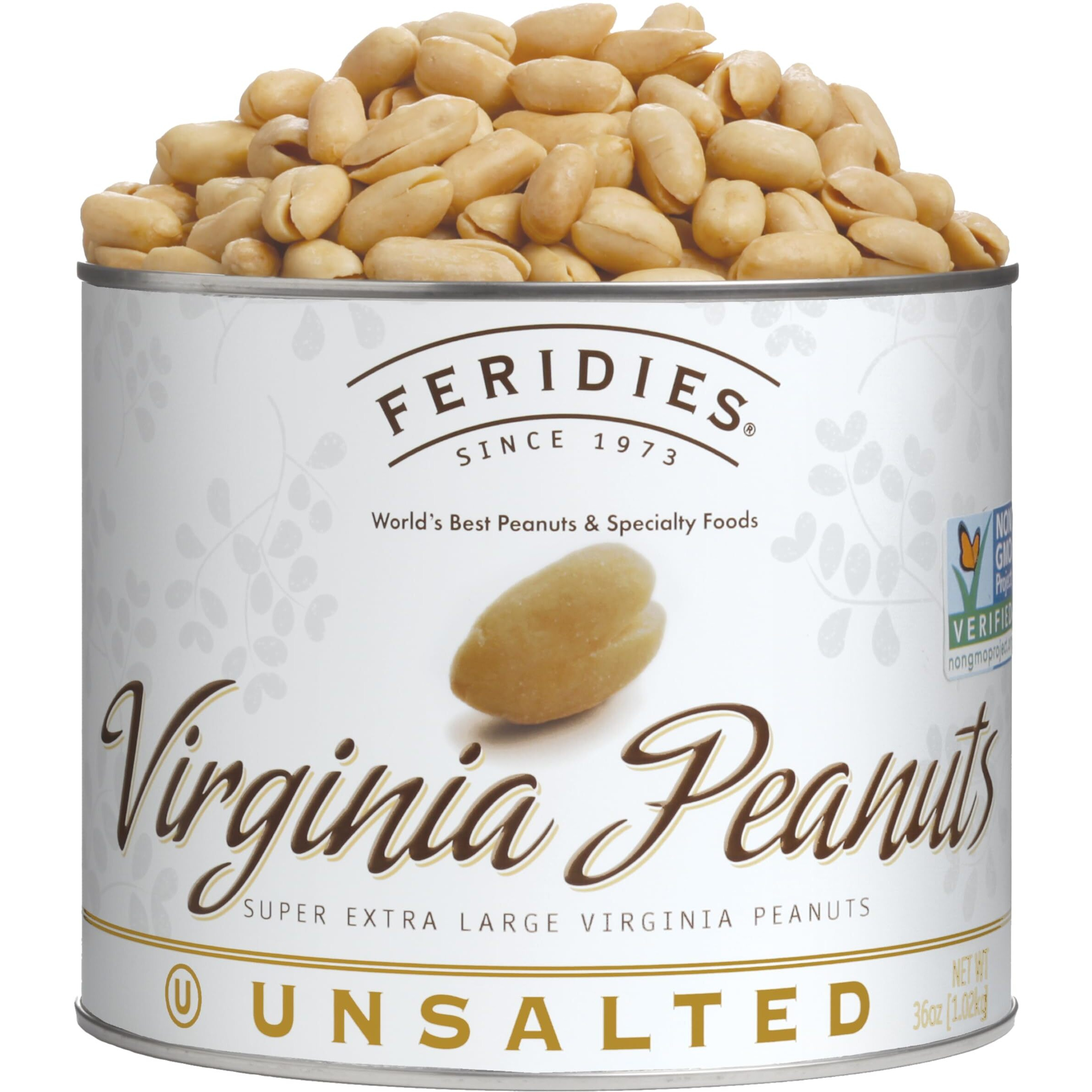 36 Oz Can Unsalted Virginia Peanuts