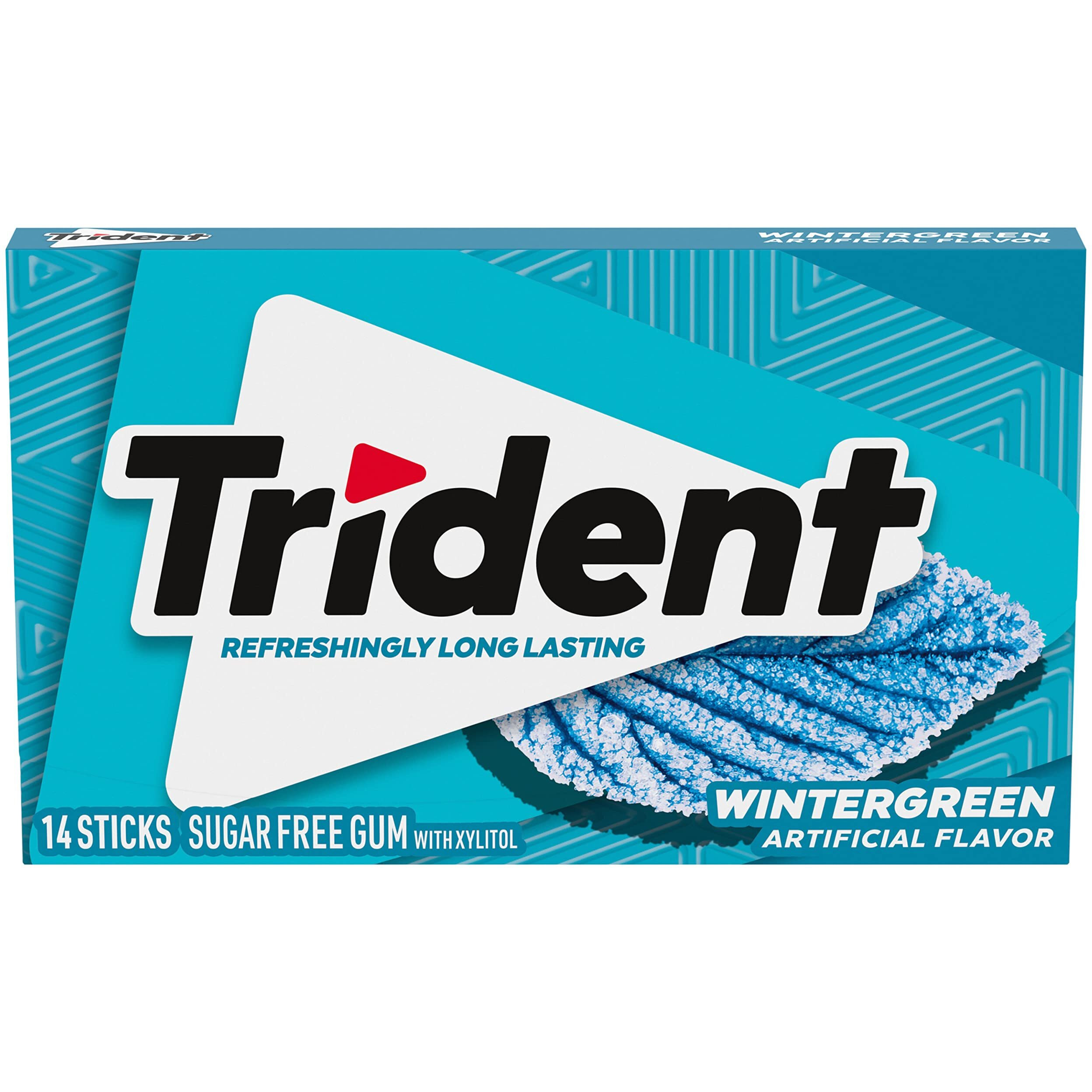 Trident Wintergreen Sugar Free Gum, 12 Packs Of 14 Pieces (168 Total Pieces)