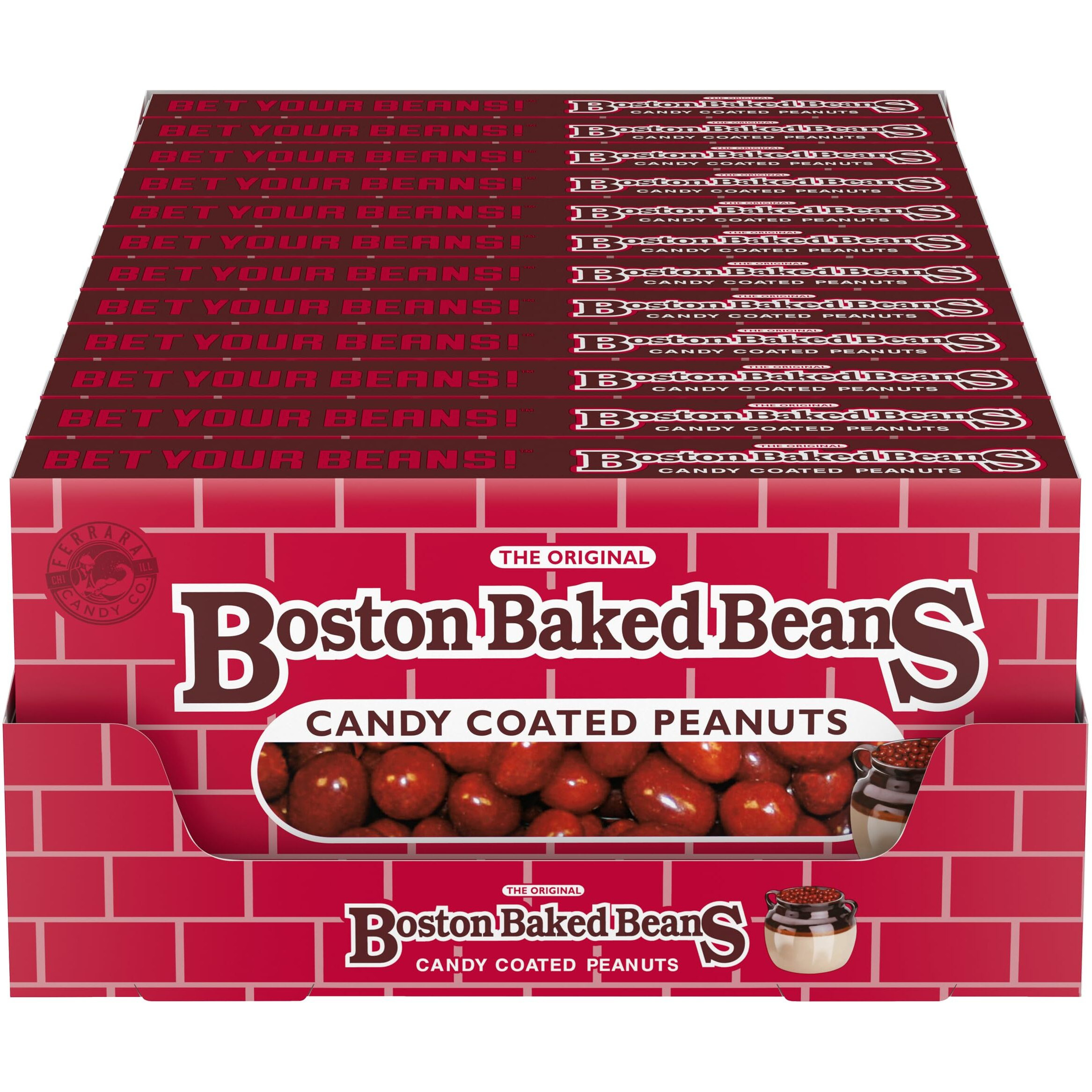 Wonka Boston Baked Beans, Candy-Coated Peanuts, Sweet & Salty, 4.3 Ounce Theater Candy Boxes (Pack Of 12)