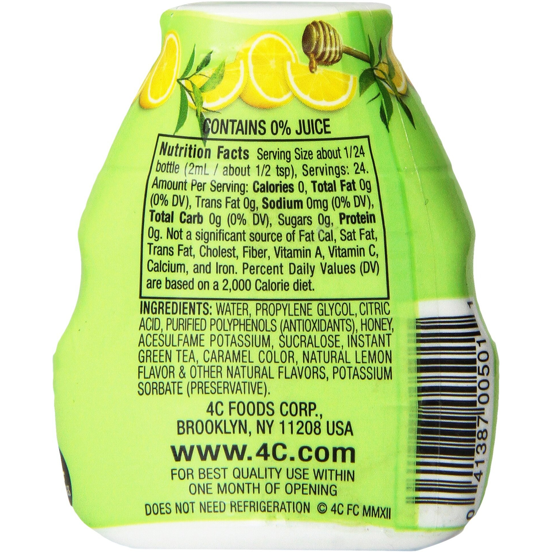 4C Sugar Free Liquid Water Enhancer, Premium Natural Flavors, 0 Calorie Drops (Green Tea, 1 Pack)