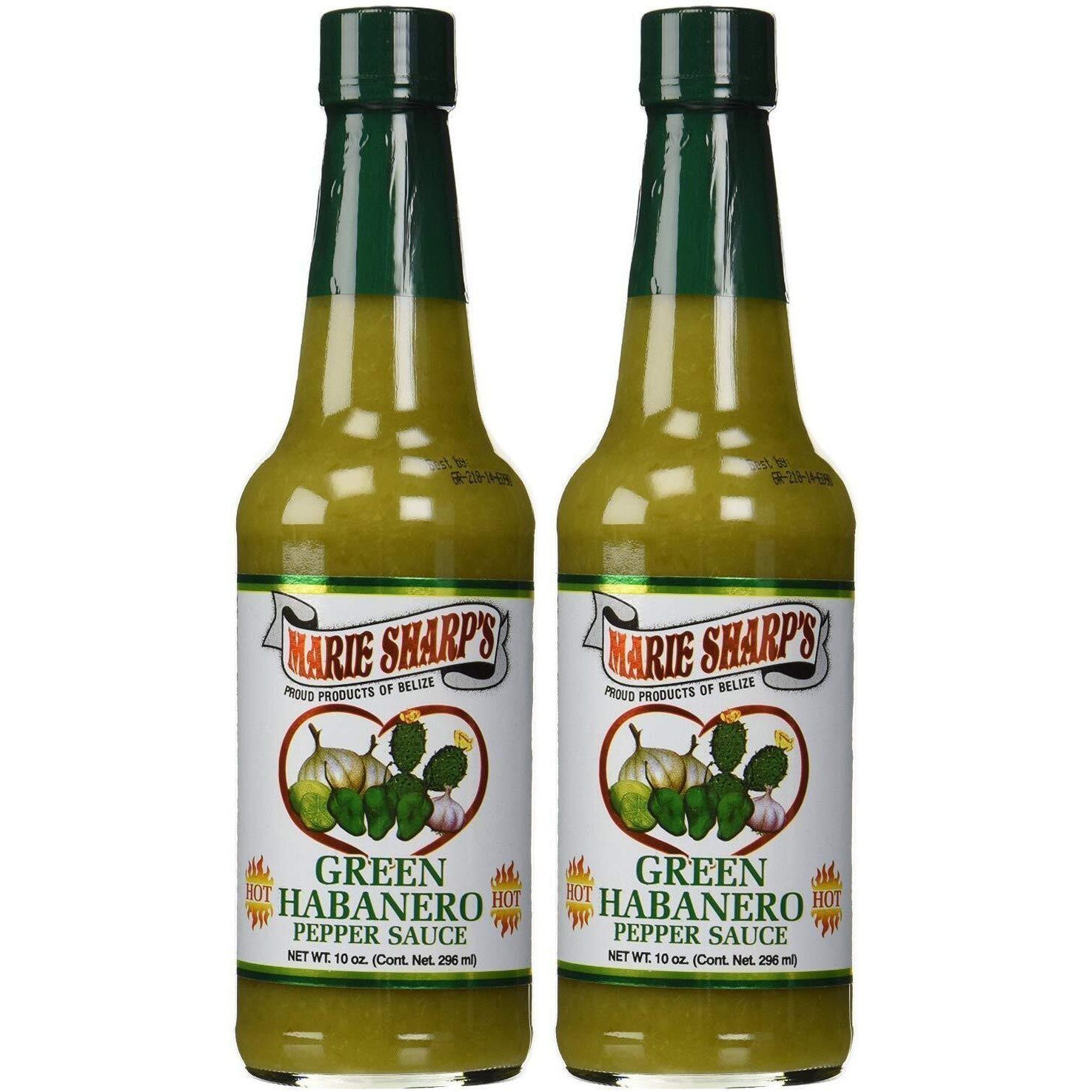 Marie Sharp's Green Habanero Pepper Sauce 10 Oz - Pack 2