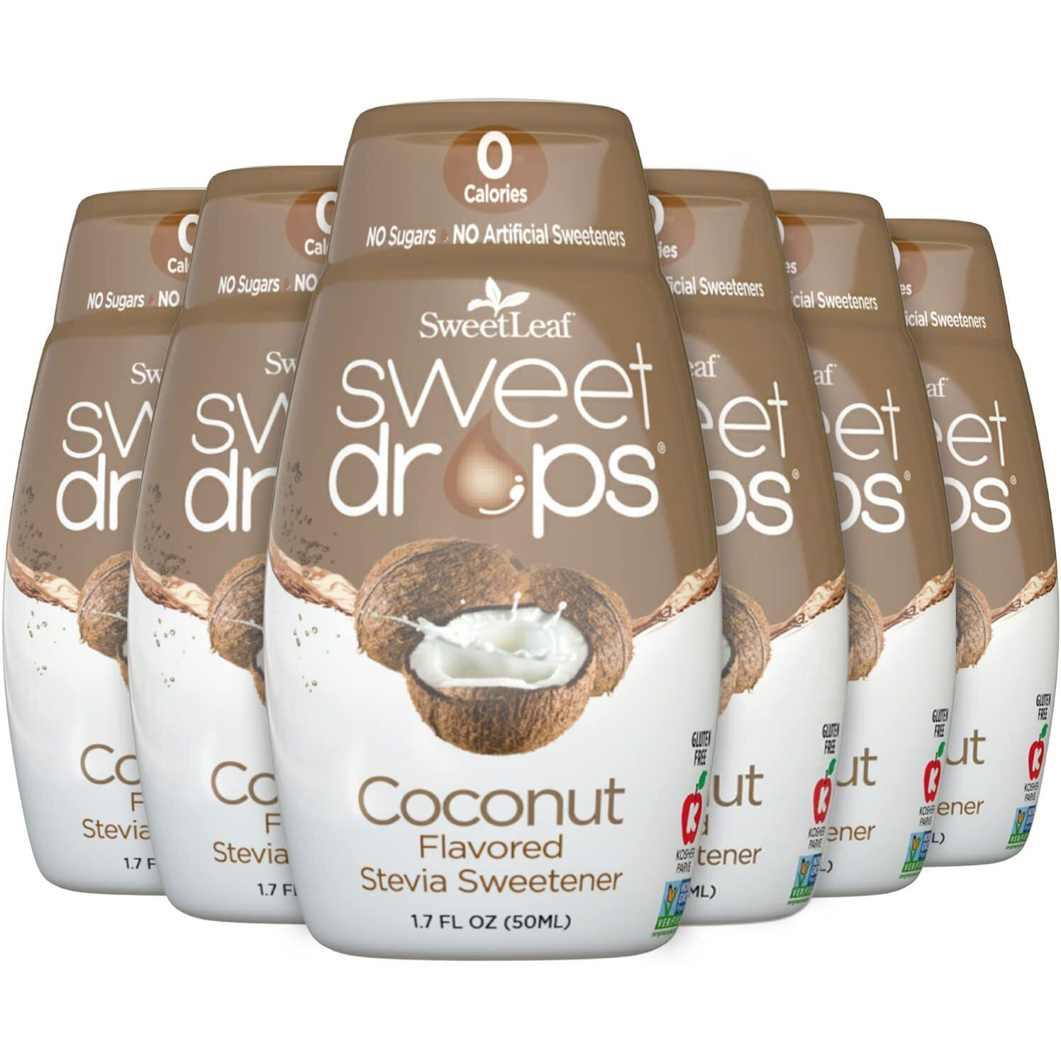 Sweetleaf Sweet Drops Coconut Stevia Liquid Sweetener - Flavor Foods, Keto Coffee With Sugar Free, Zero Calorie, Non-Glycemic Response Sweetleaf Stevia Drops, 1.7 Fl Oz Ea (Pack Of 6)