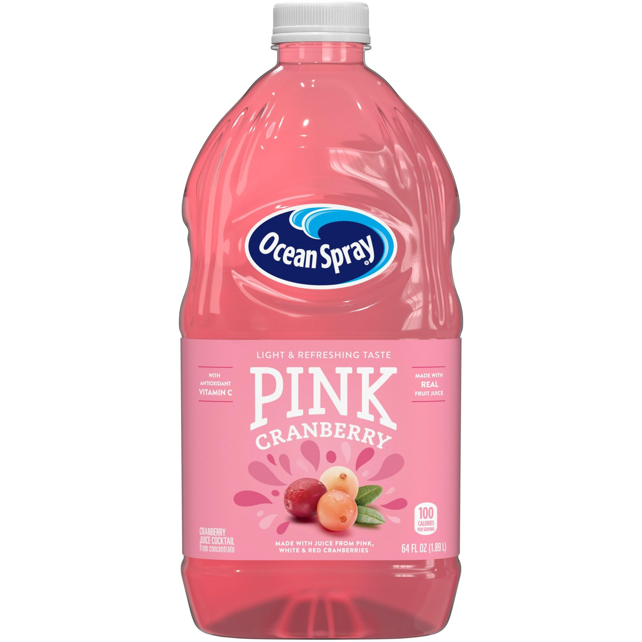 Ocean Spray Pink Cranberry Juice Cocktail, 64 Fl Oz Bottle (Pack Of 8)