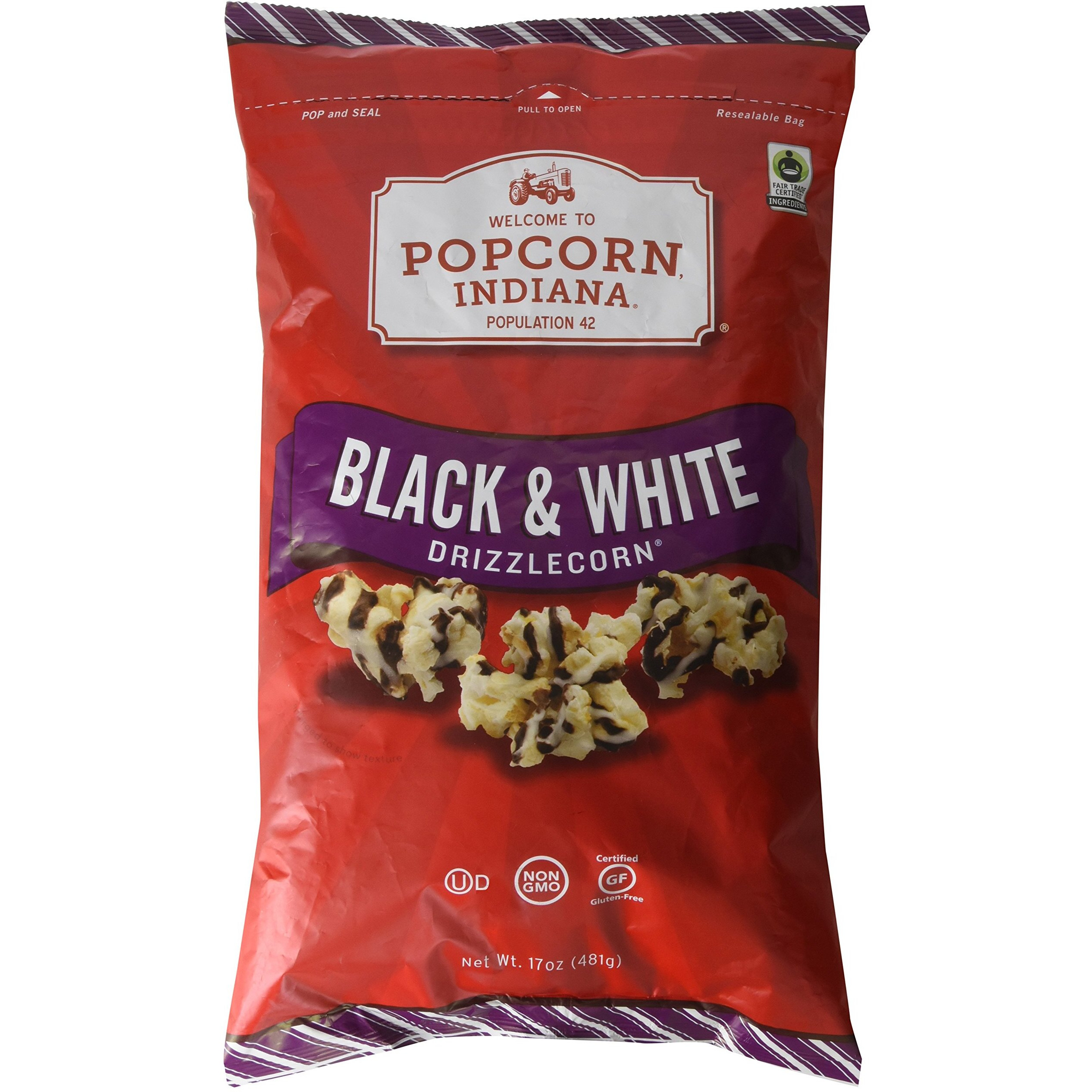Popcorn Indiana Black & White Drizzlecorn 17 Oz