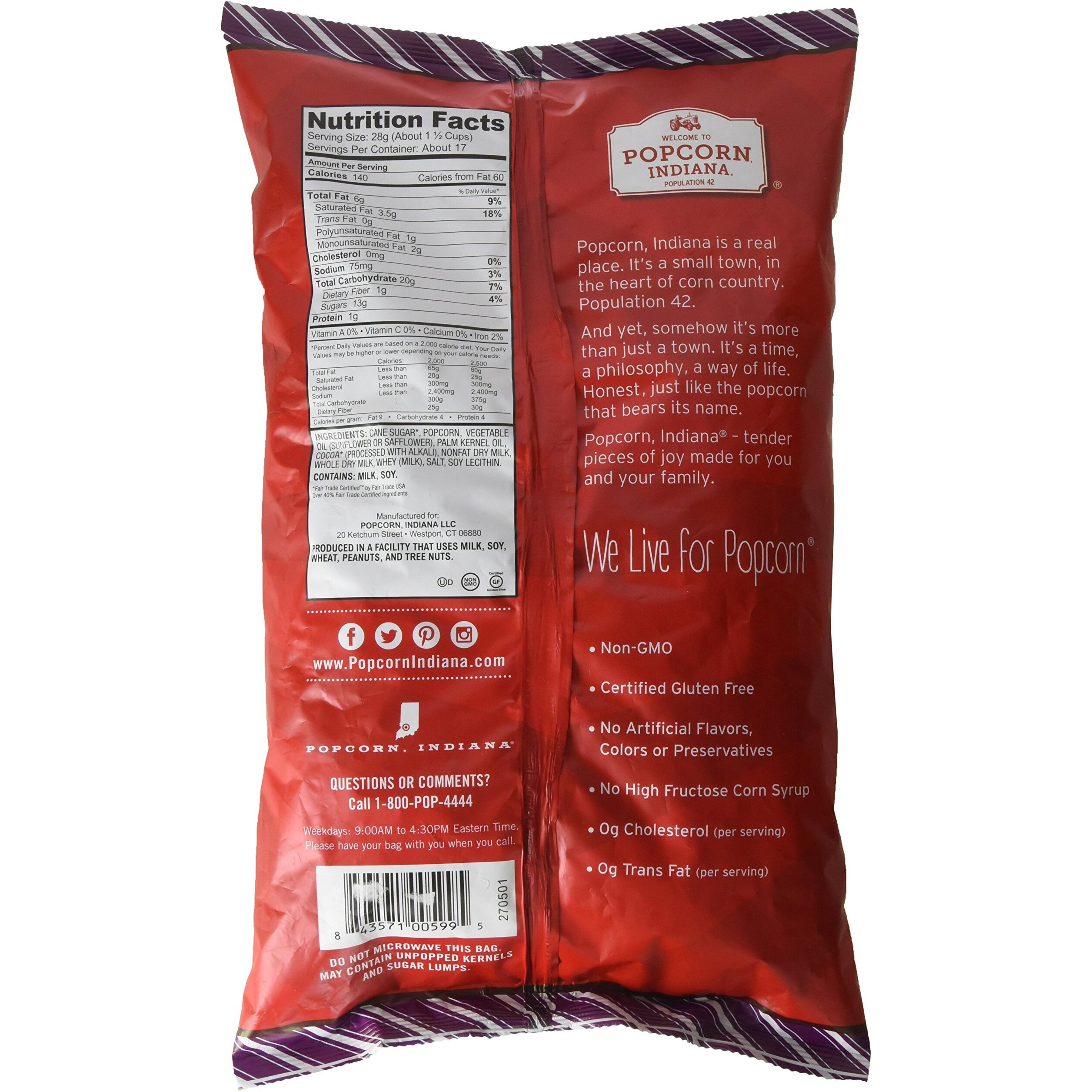 Popcorn Indiana Black & White Drizzlecorn 17 Oz