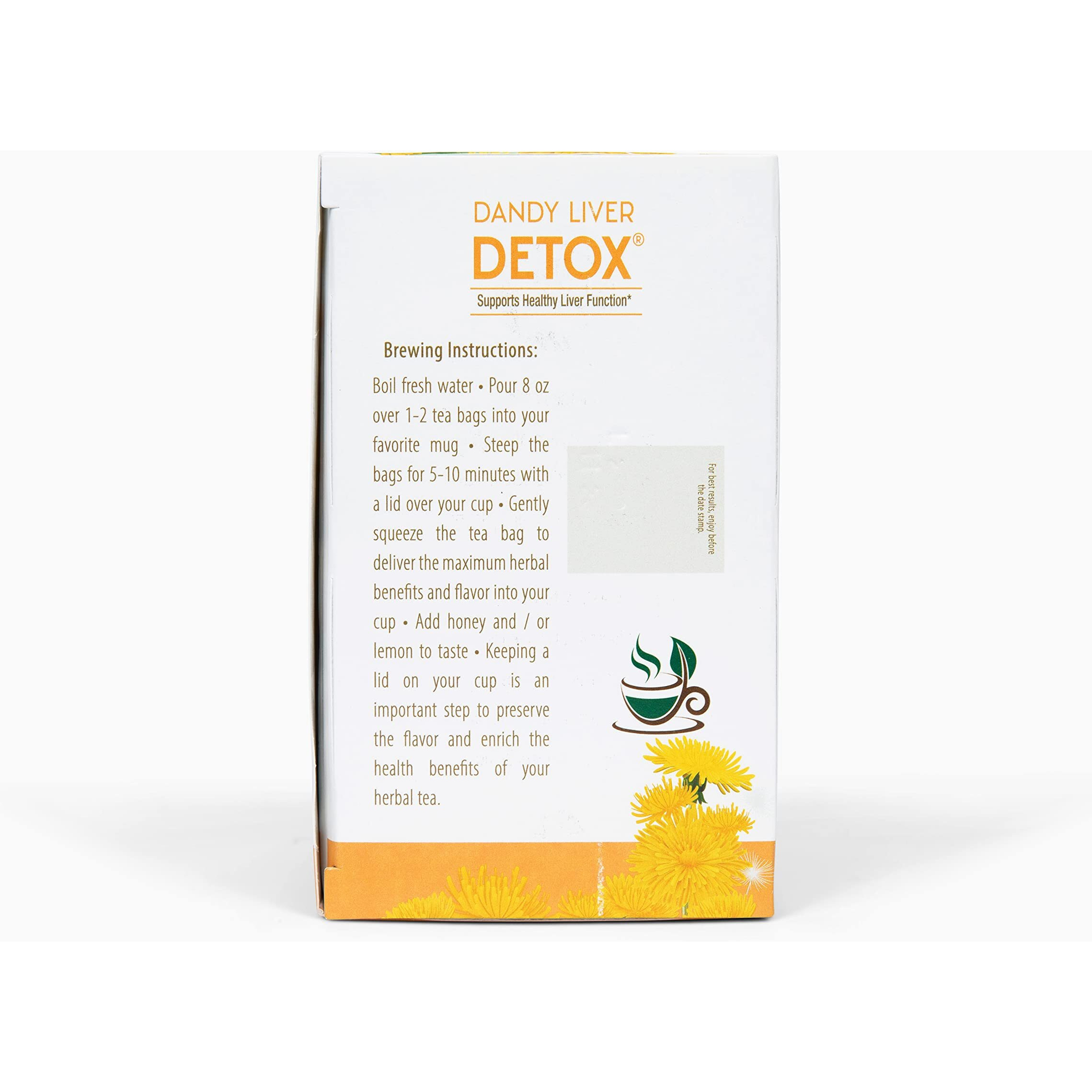 Lifestyle Awareness Teas, Caffeine Free Dandy Liver Detox Tea, 20 Count