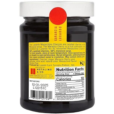 Luxardo Gourmet Cocktail Maraschino Cherries | For Old Fashioned, Manhattan And Desserts | Packed In Special Protective Bubble | Approximately 65 Cherries Per 400G Jar. [Pack Of 2]