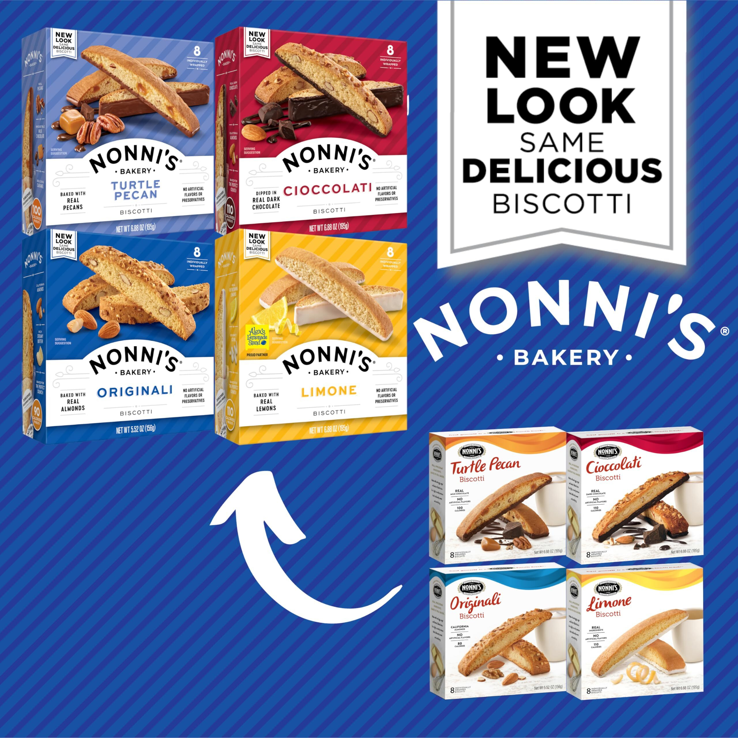 Nonni's Biscotti Variety Pack Of 4 - (Cioccolati Limone Originali Turtle Pecan)
