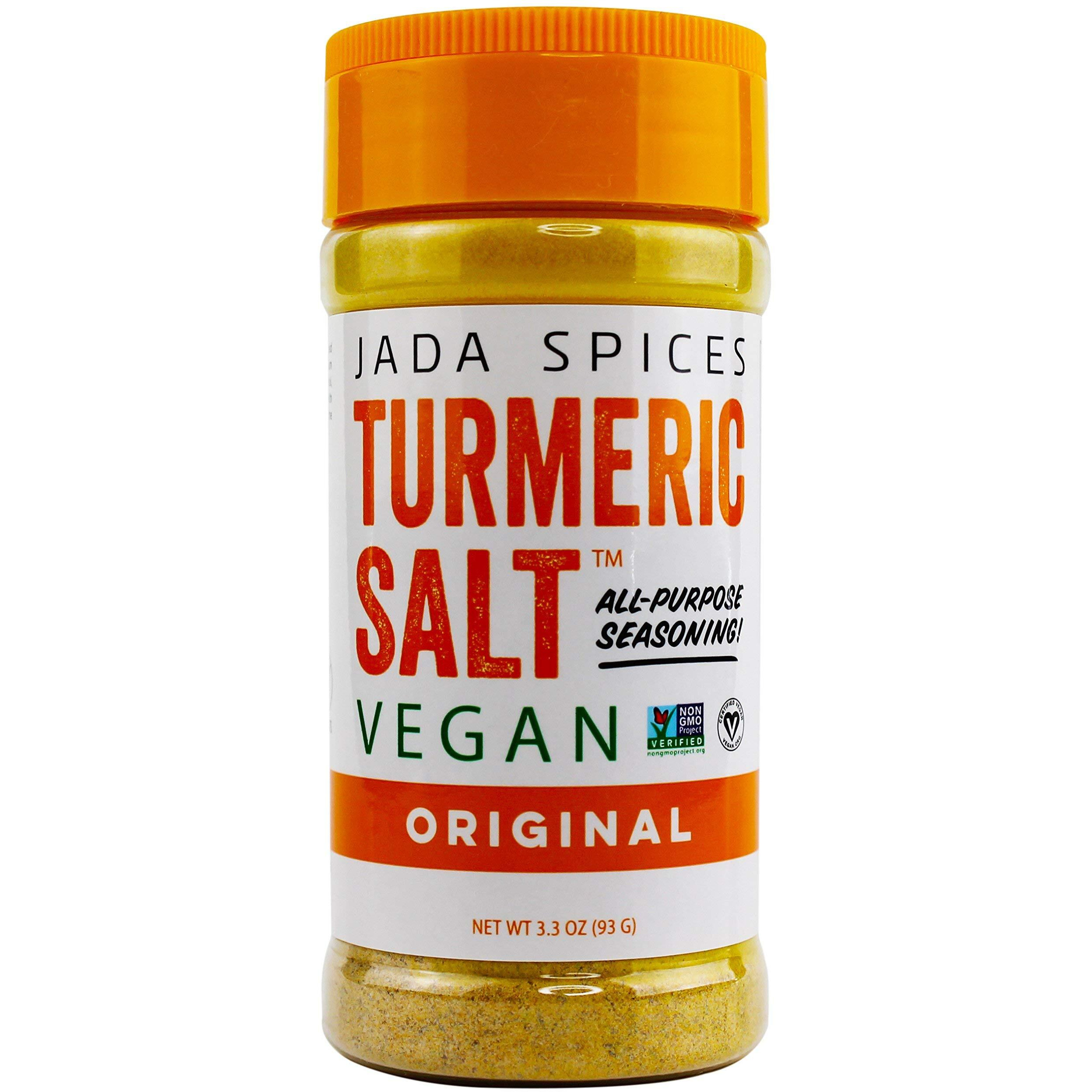 Jada Spices Turmeric Salt Spice And Seasoning - Vegan, Keto & Paleo Friendly - Perfect For Cooking, Bbq, Grilling, Rubs, Popcorn And More - Preservative & Additive Free