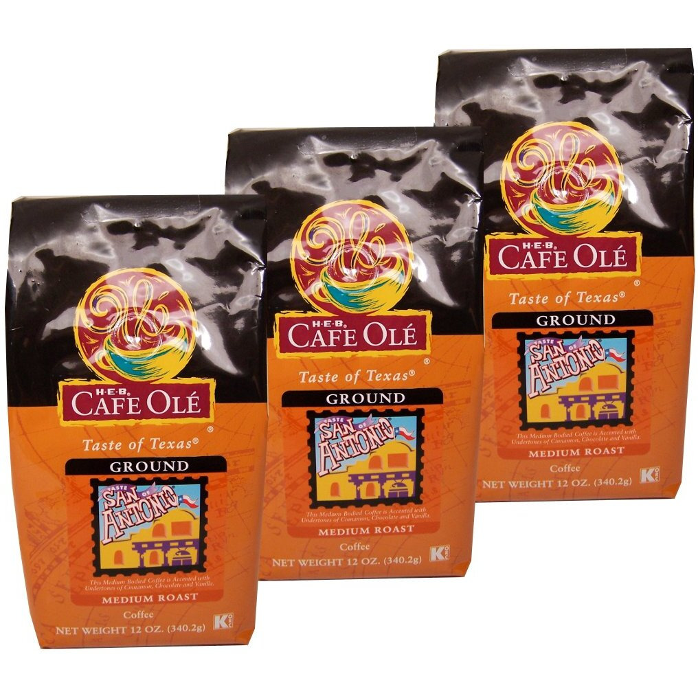 Heb Cafe Ole Ground Coffee 12Oz Bag (Pack Of 3) (Taste Of San Antonio)