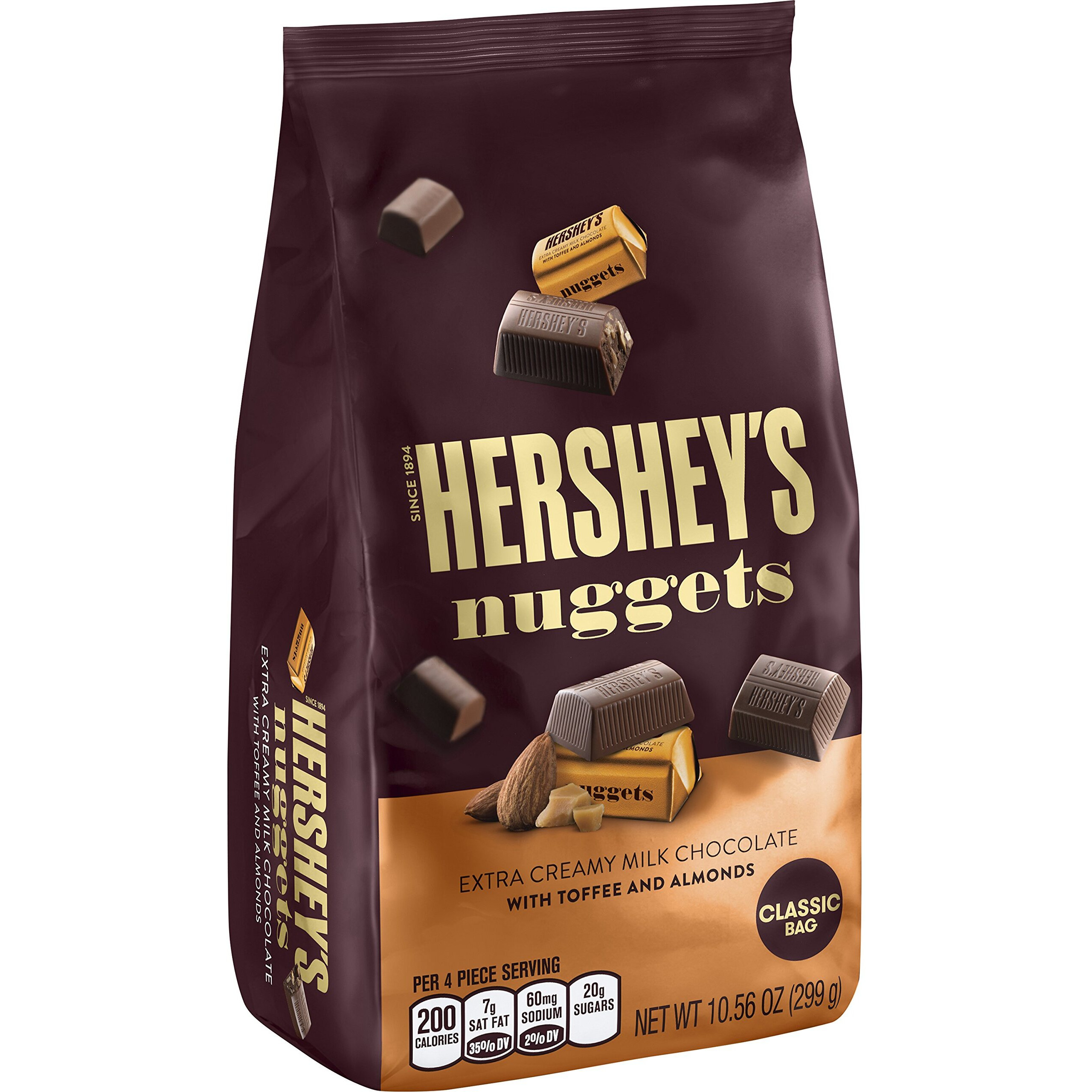 Hershey's Nuggets Extra Creamy Milk Chocolate With Toffee And Almonds, 10.56 Ounce