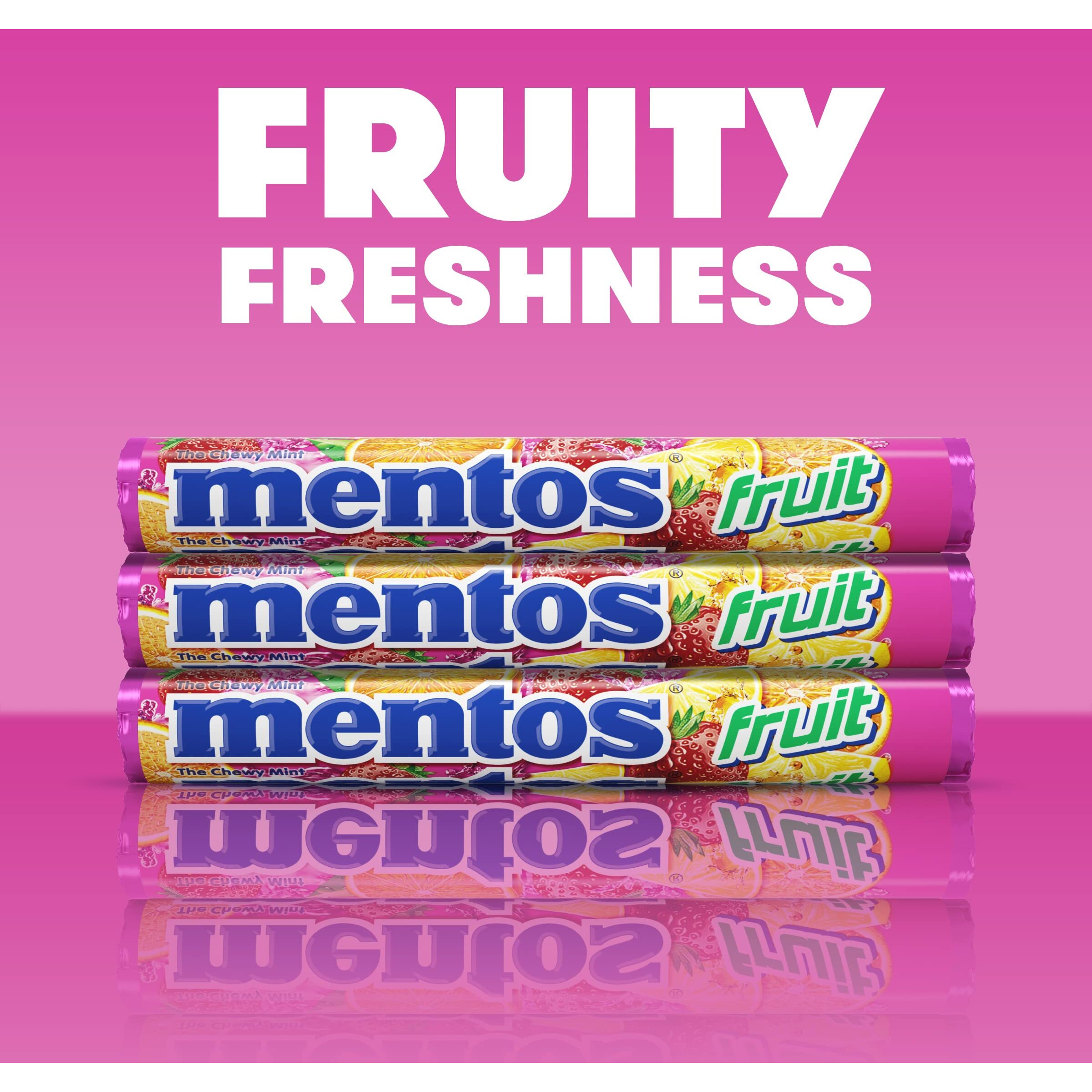 Mentos Halloween Trick Or Treat Candy, Mint Chewy Roll, Fruit, Individually Wrapped Bulk Candy For Adults & Kids, Party, Concessions, Office, Non-Melting, 14 Count (Pack Of 15) - Packaging May Vary