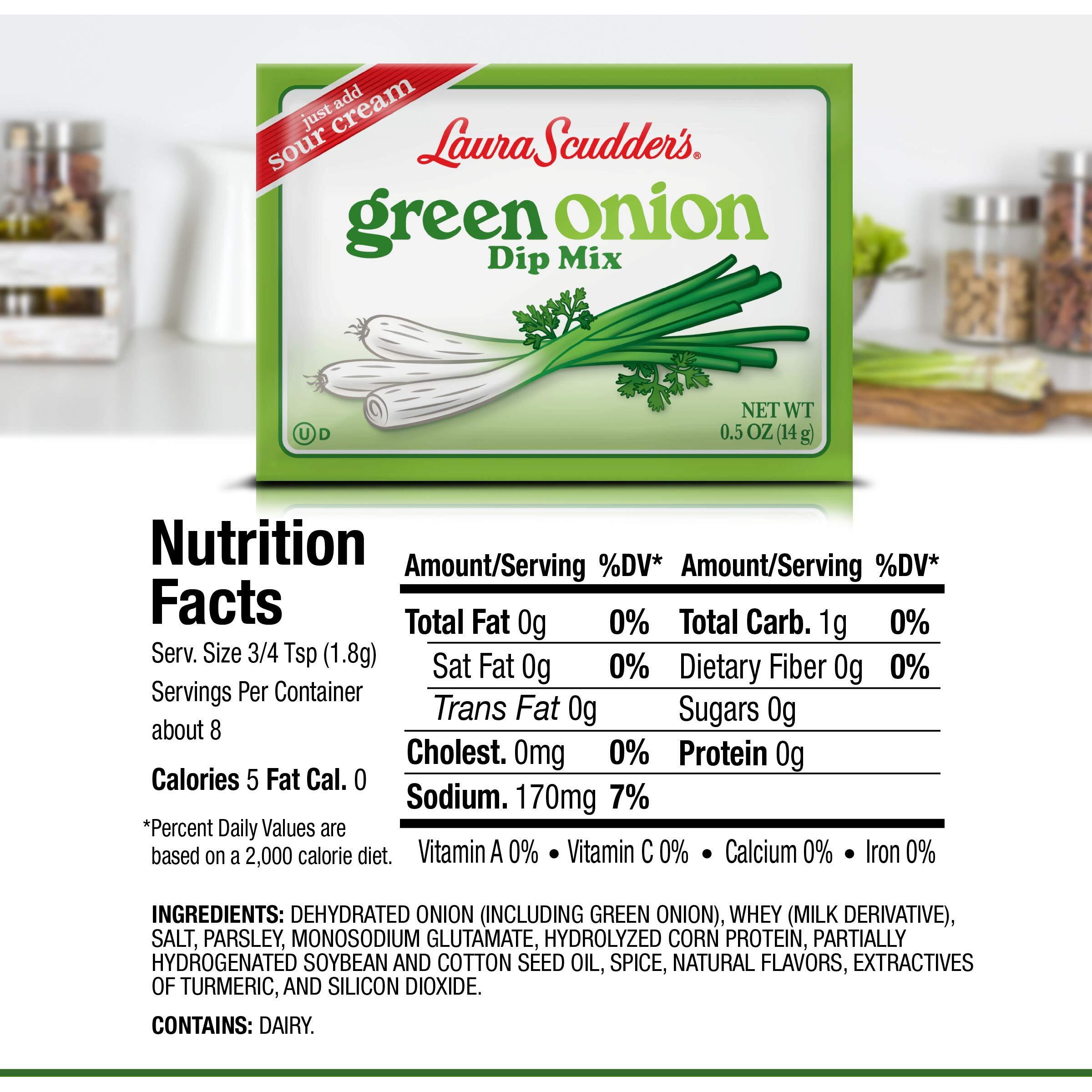 Laura Scudders Green Onion Dry Dip Mix And Seasoning - Great For Vegetables, Chips, Sauces And Seasoning (4-2)