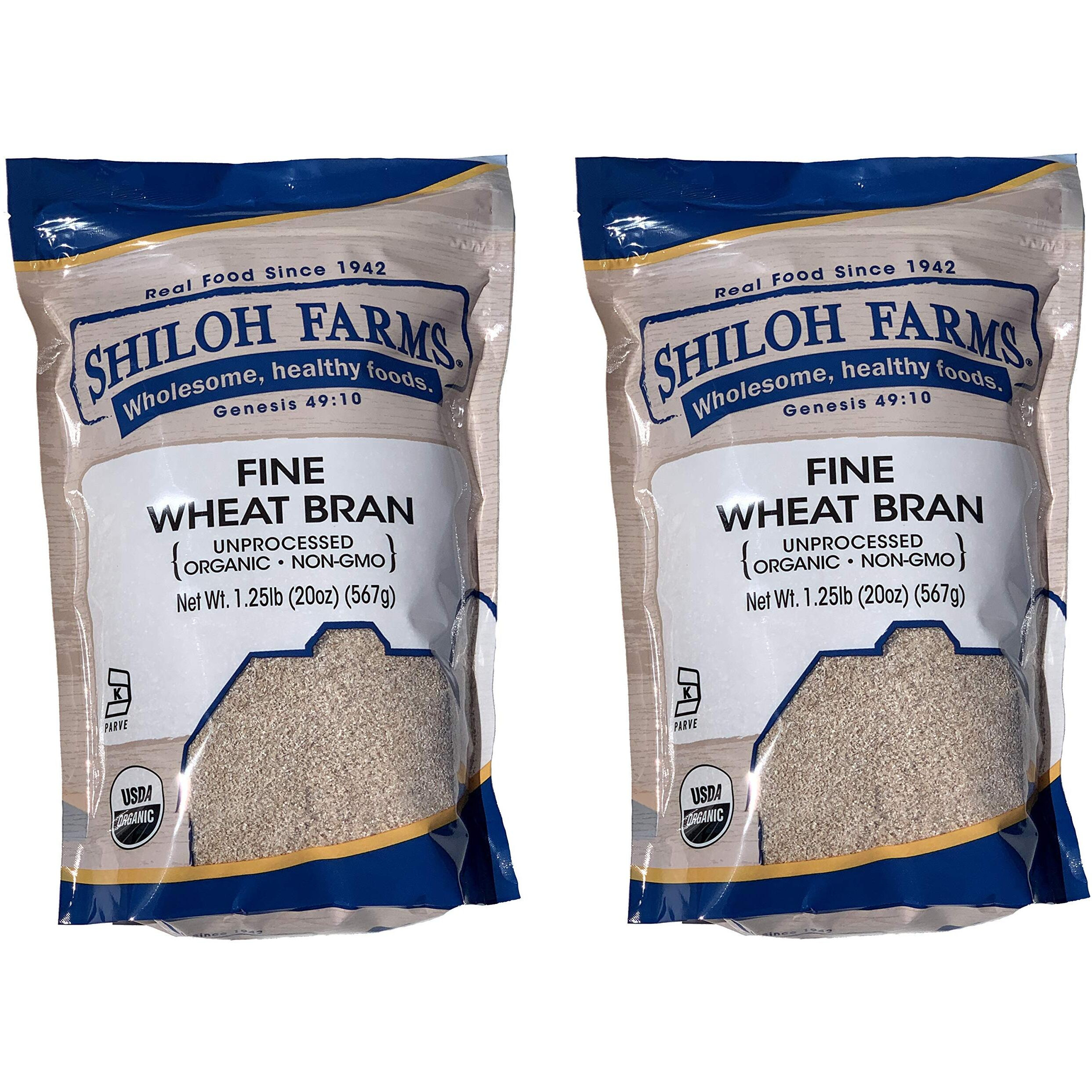 Shiloh Farms Organic Fine Wheat Bran - 20 Ounce Bag (Pack Of 2) - An Easy And Convenient Way Of Adding Fiber To Your Diet