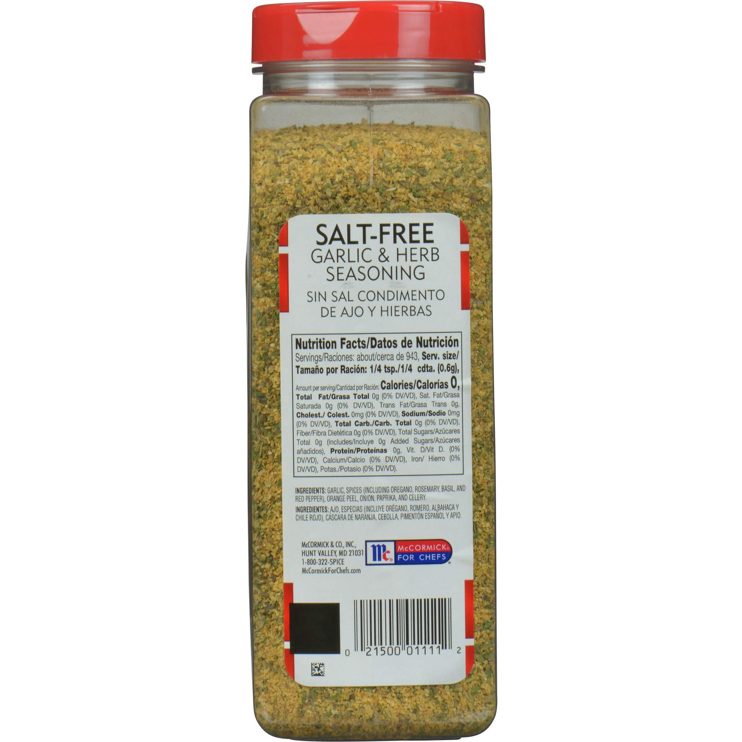 Lawry's Garlic & Herb Seasoning, 20 Oz - One 20 Ounce Container Of Garlic And Herb Seasoning Blend Of Garlic, Rosemary, Basil, And Citrus Perfect For Seafood, Beef, And Poultry